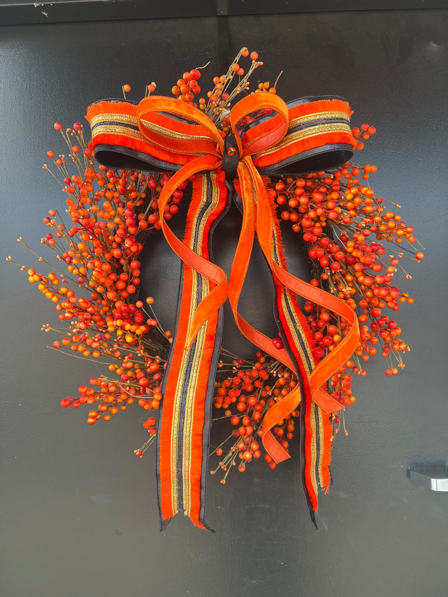 October Sunset Orange Berry Wreath