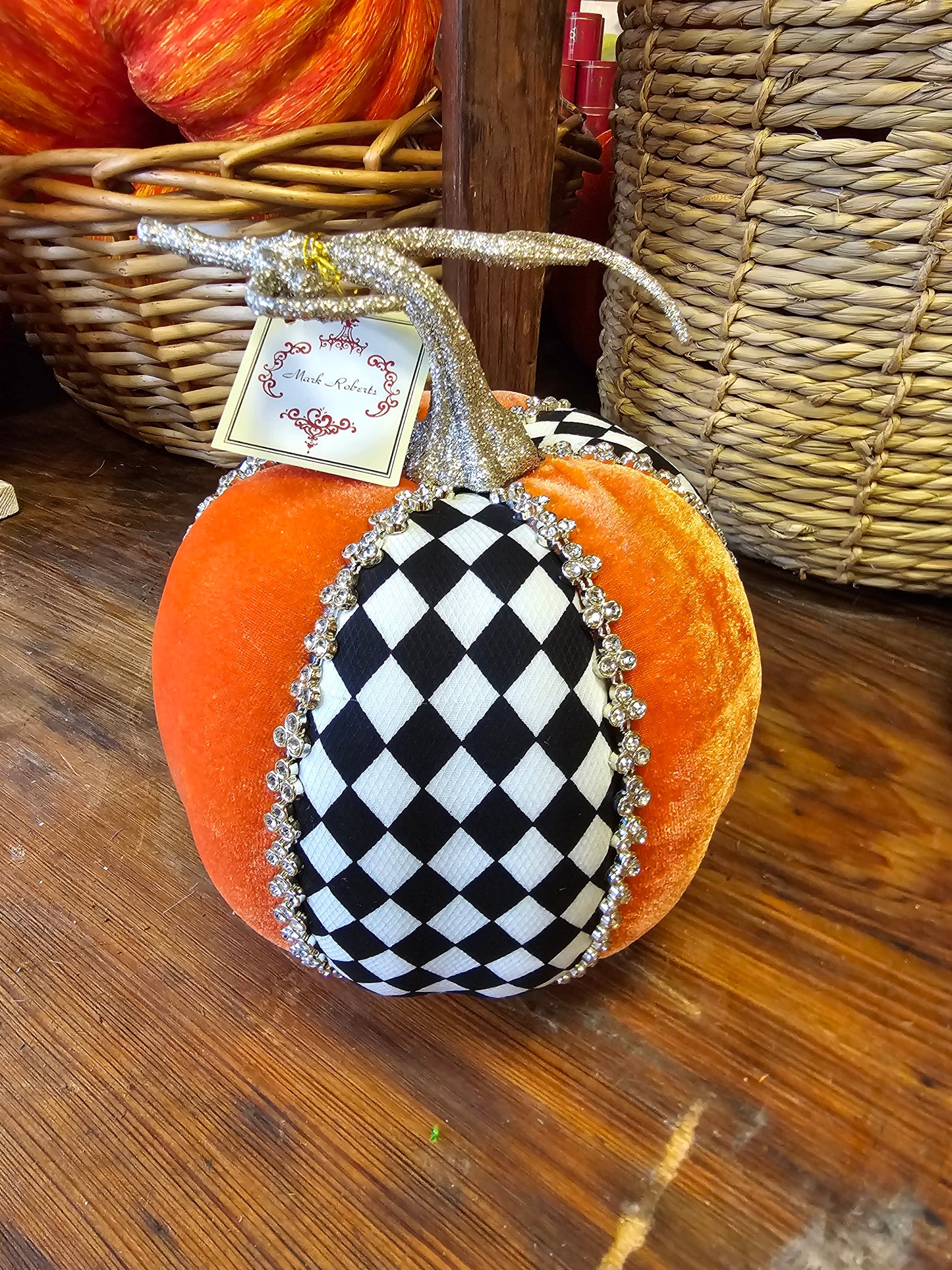 Mark Roberts Harlequin Velvet Pumpkin