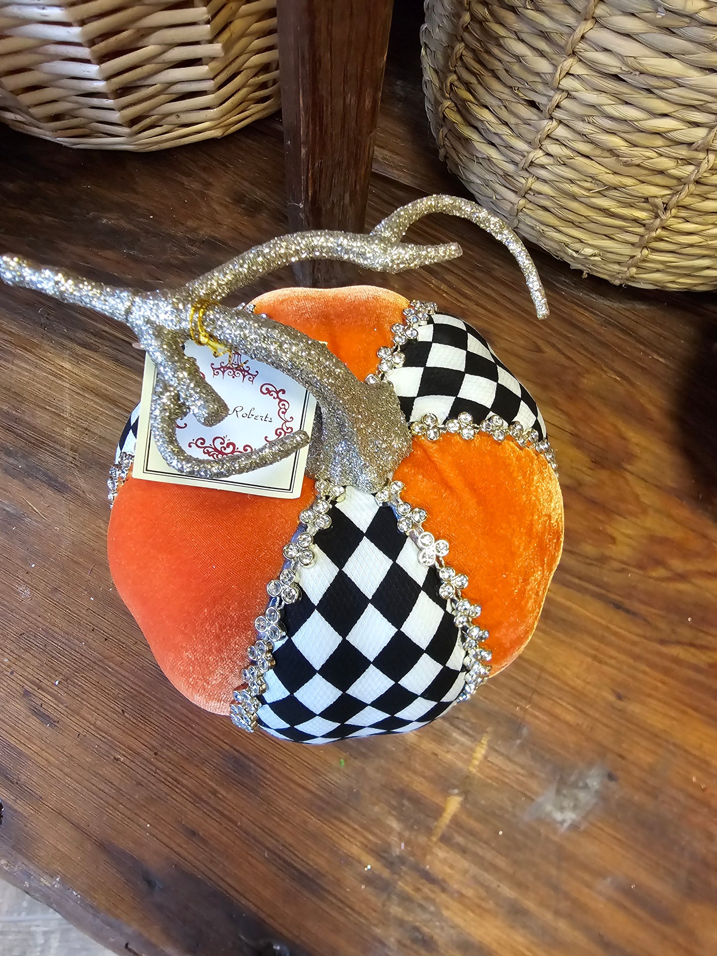 Mark Roberts Harlequin Velvet Pumpkin