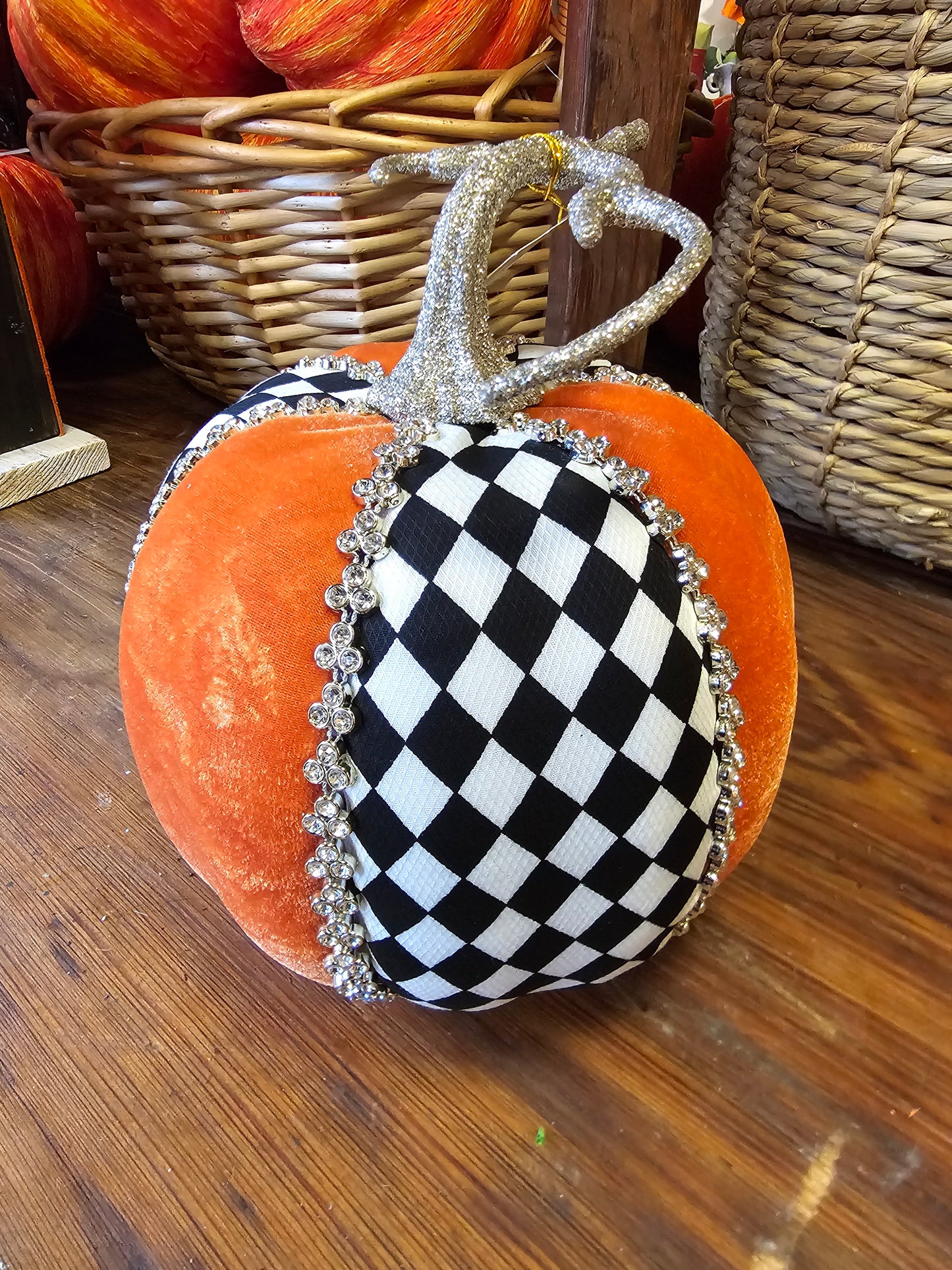 Mark Roberts Harlequin Velvet Pumpkin