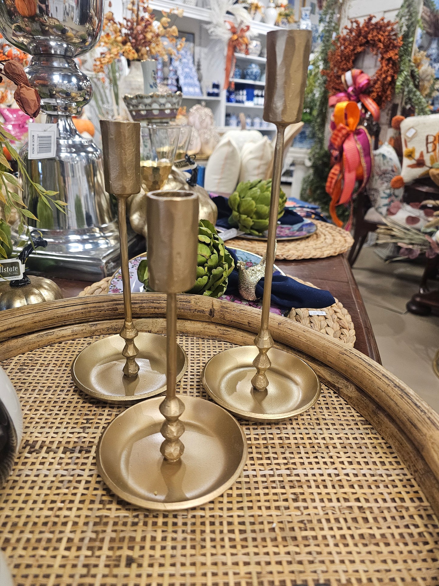 Gold Candle Stick Set of 3
