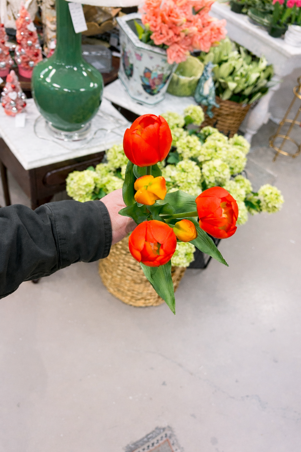Real touch orange tulip bundle bundle