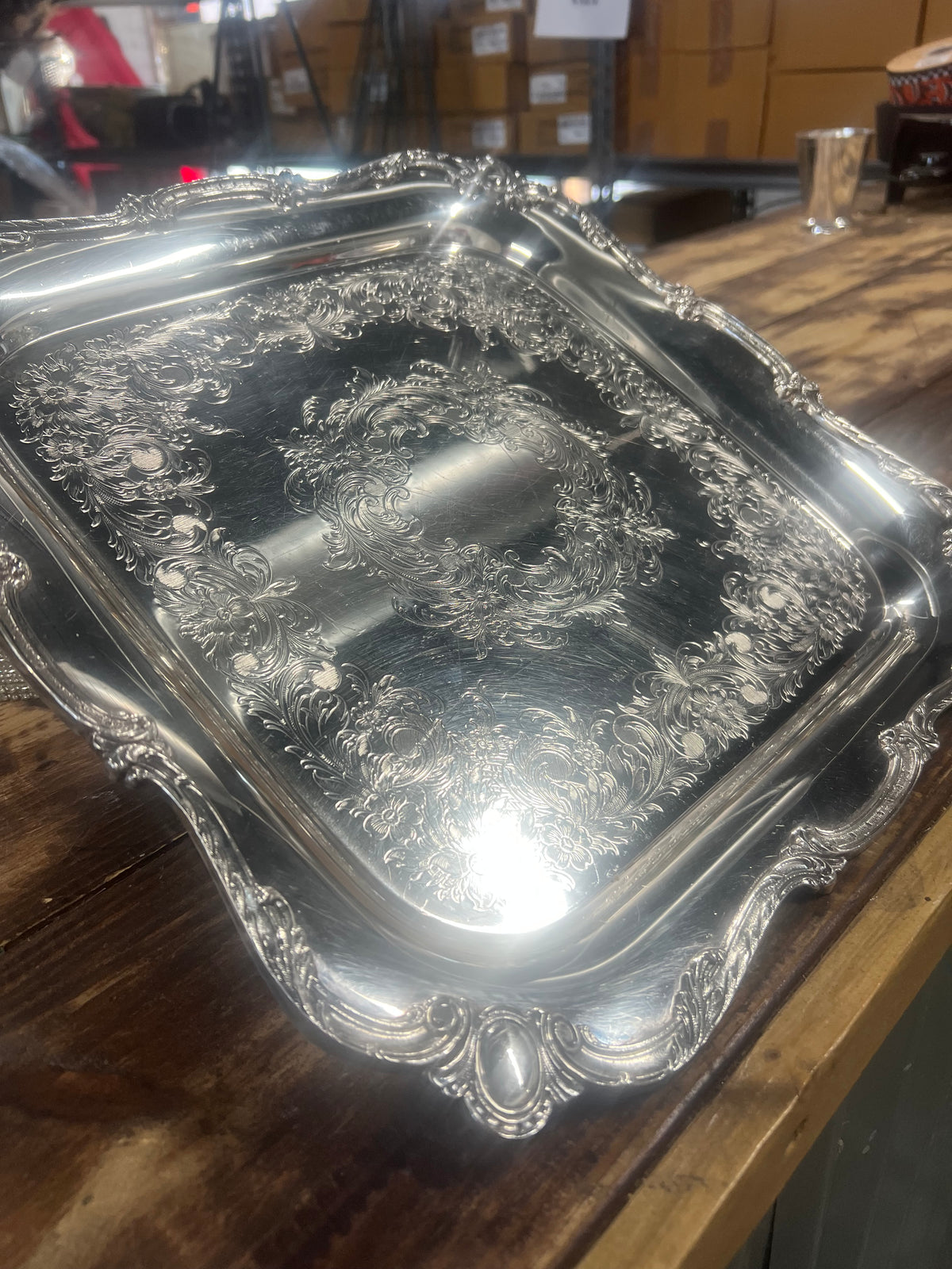 Vintage Silver Plated Square Tray