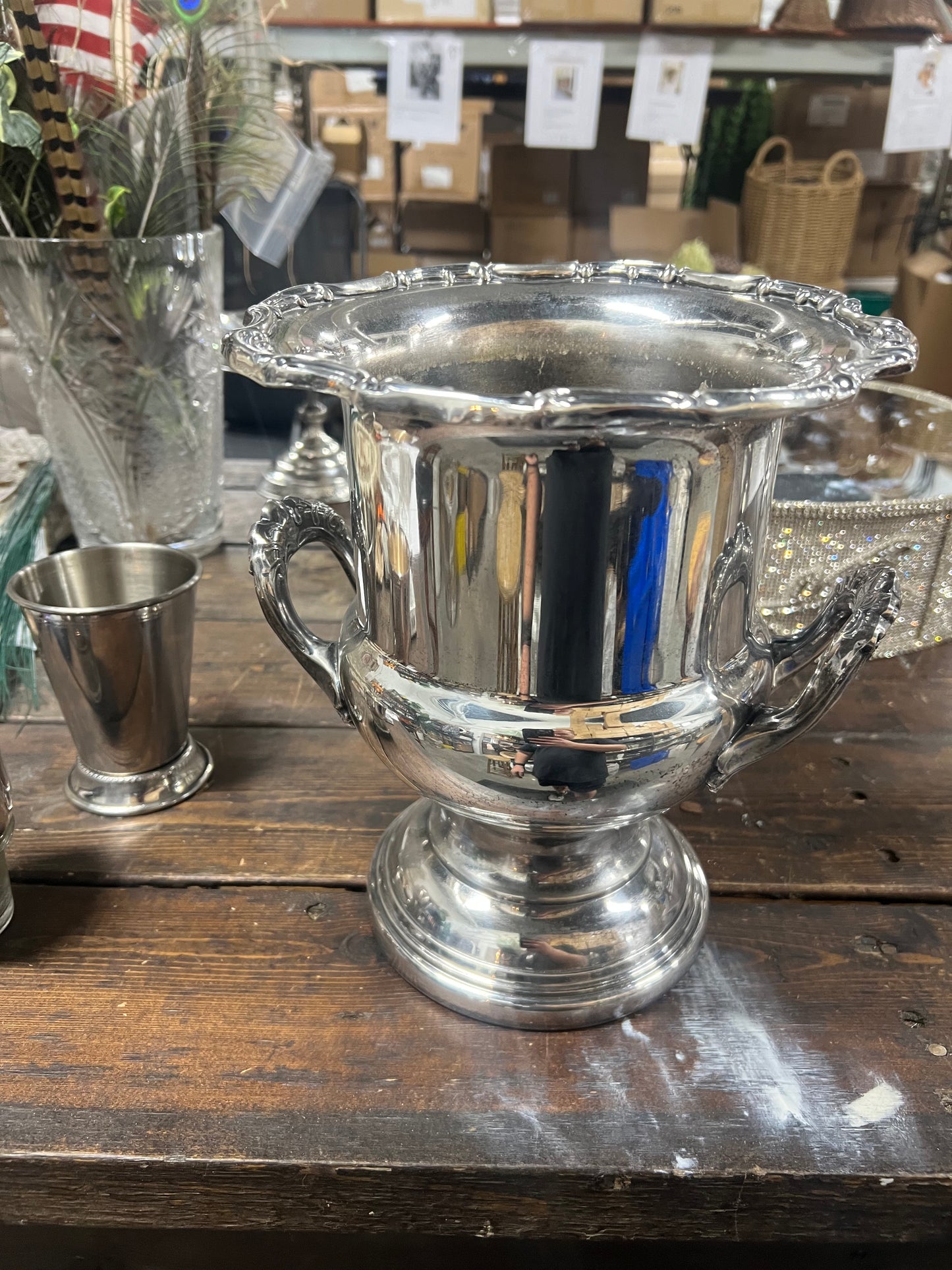 Vintage silver-plated champagne urn 4