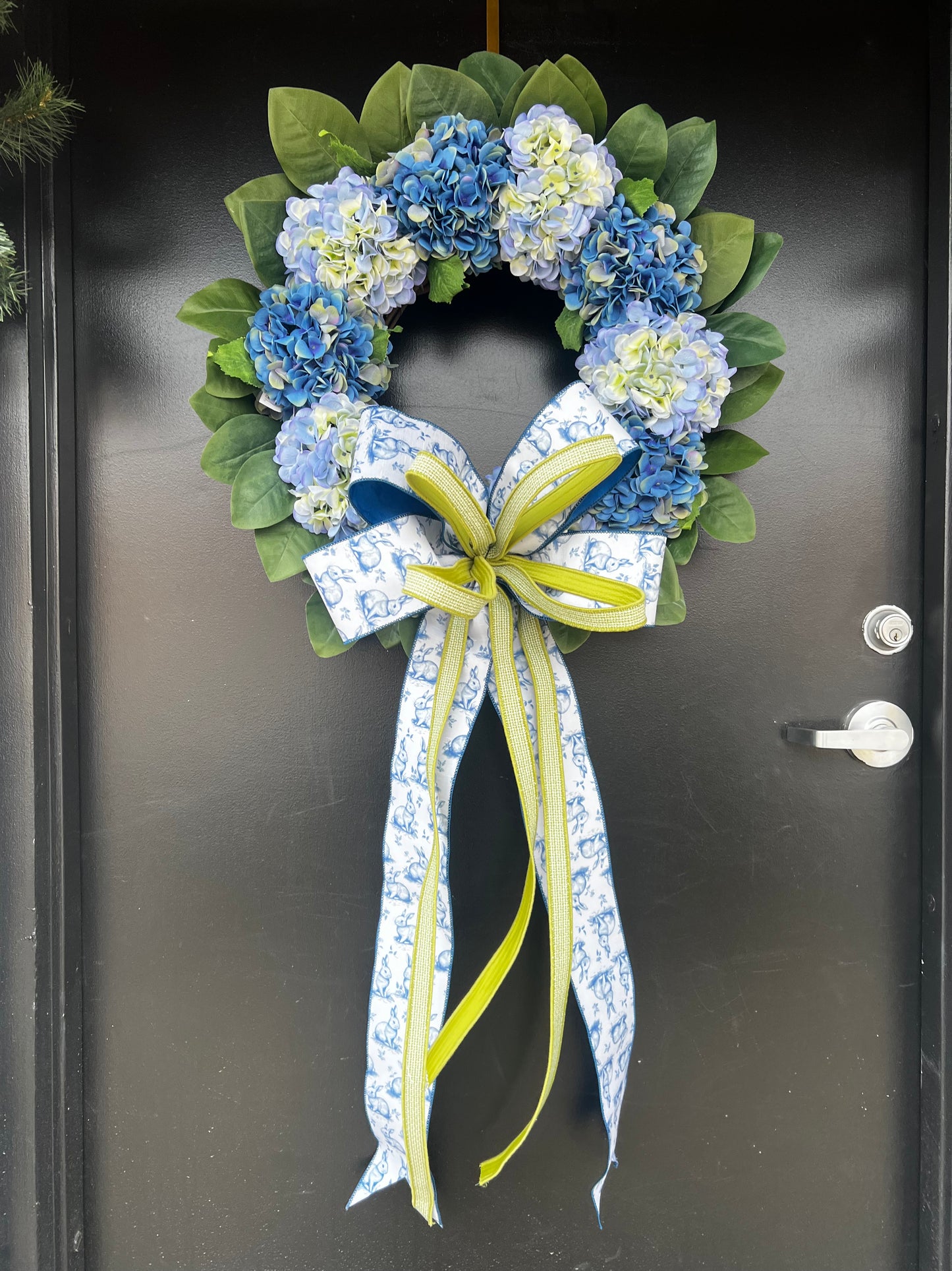 Blue Bunny Hydrangea Wreath