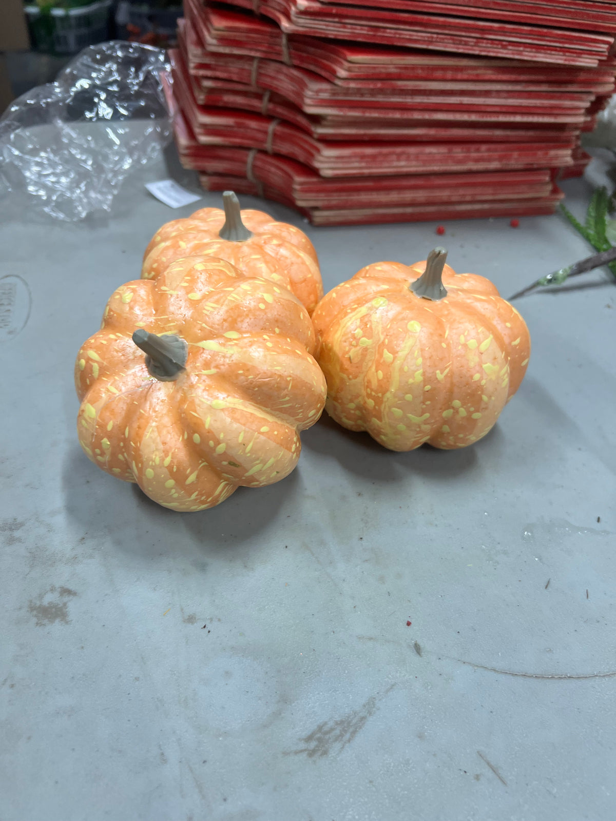 Set of 3 foam pumpkins light weight