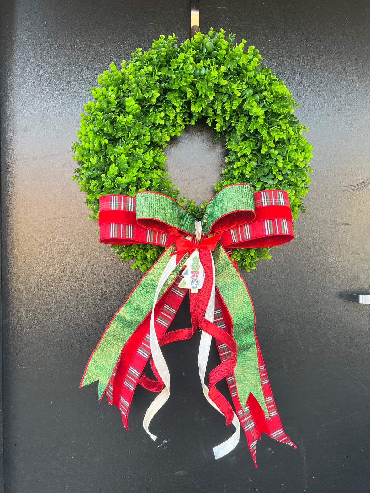 Christmas Plaid Boxwood Wreath 🎄❤️