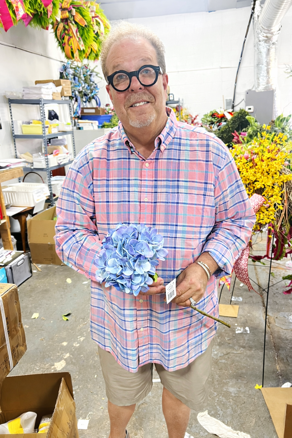 Real Touch Blue/Lavender Hydrangea Stem