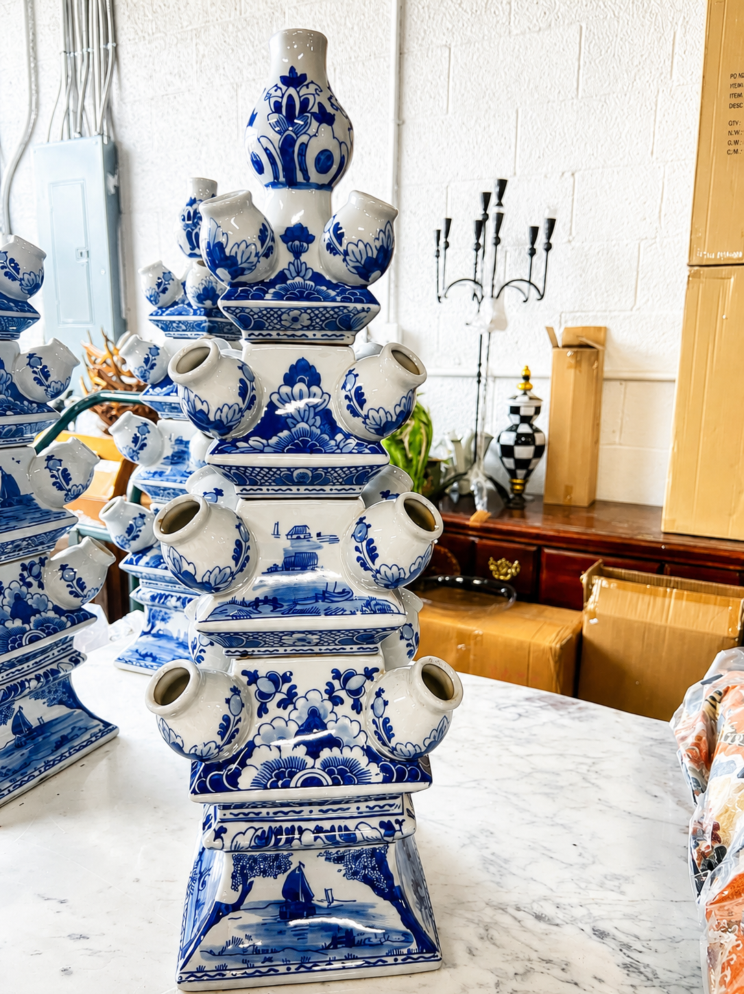 Blue and White Chinoiserie Tulipiere