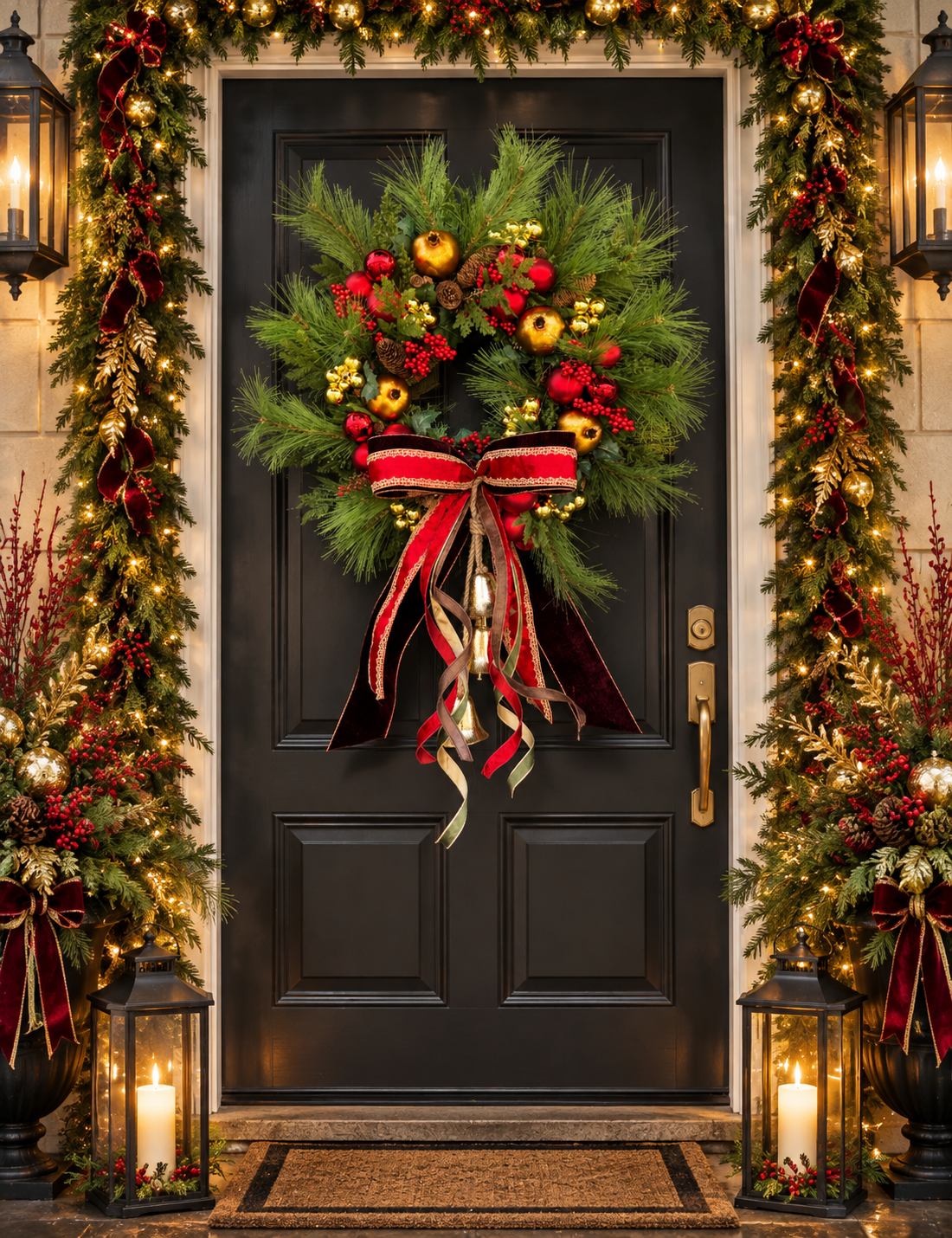 Gilded Holiday Evergreen Wreath