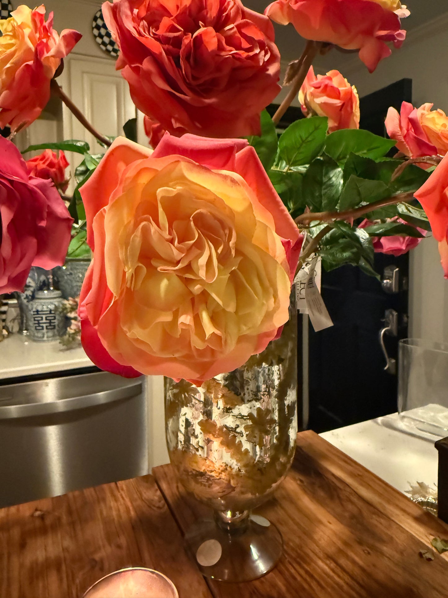 24” Natural Touch Rose - Yellow/Pink