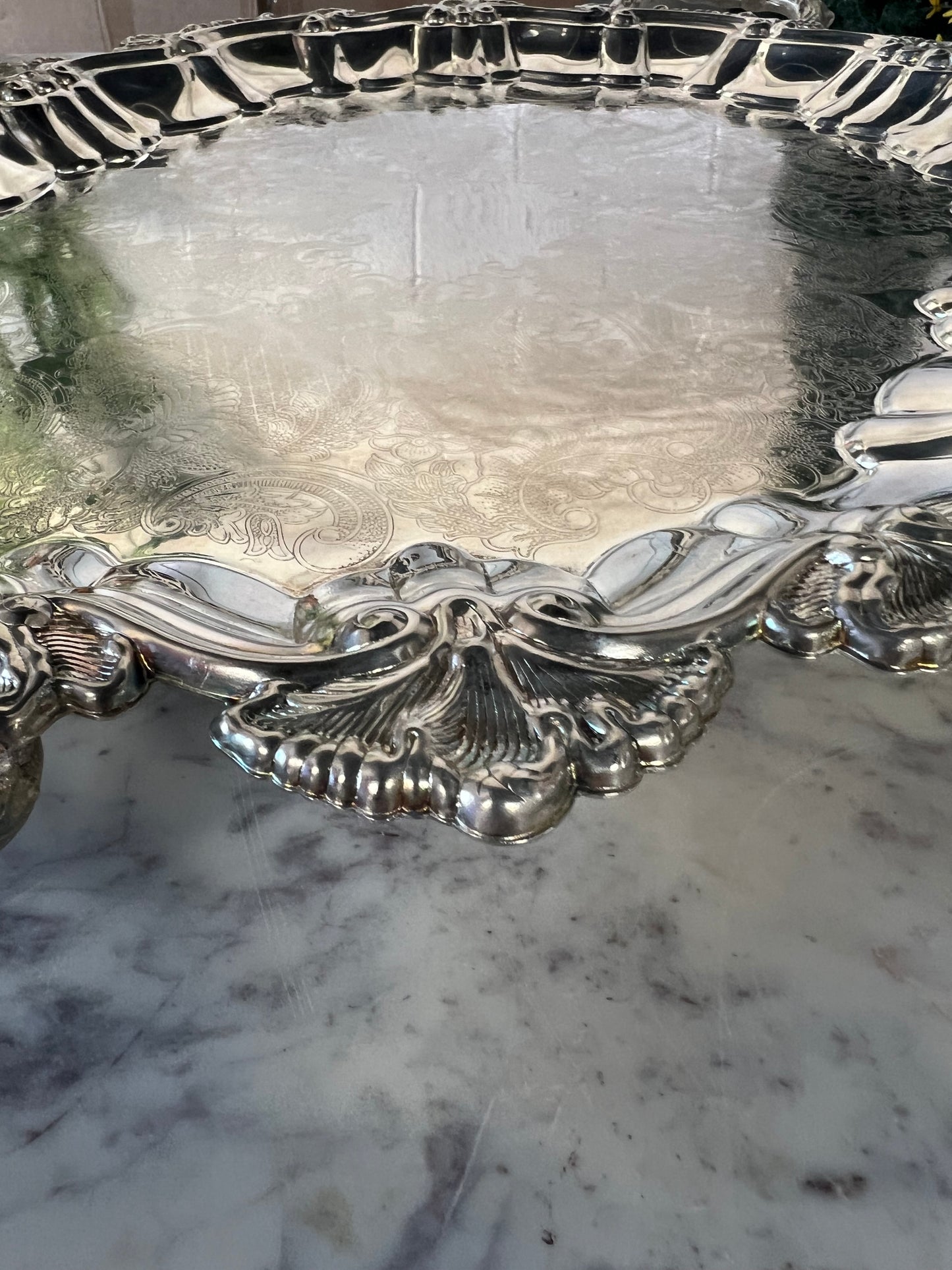Vintage Silver-Plated Serving Tray