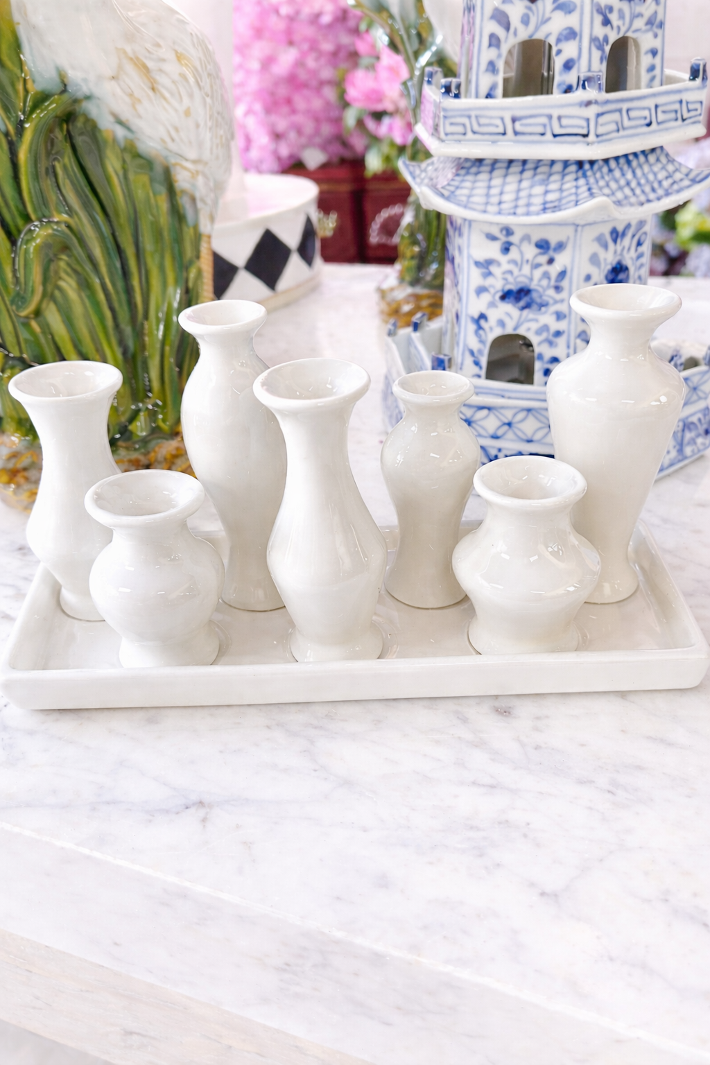 White Ceramic Flower Arranger