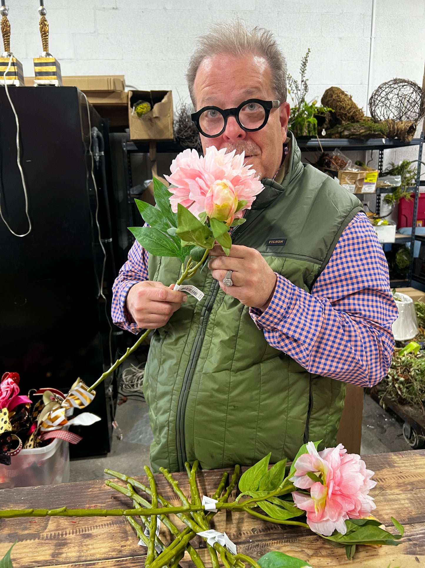 Sunset Taffeta Peony Stem