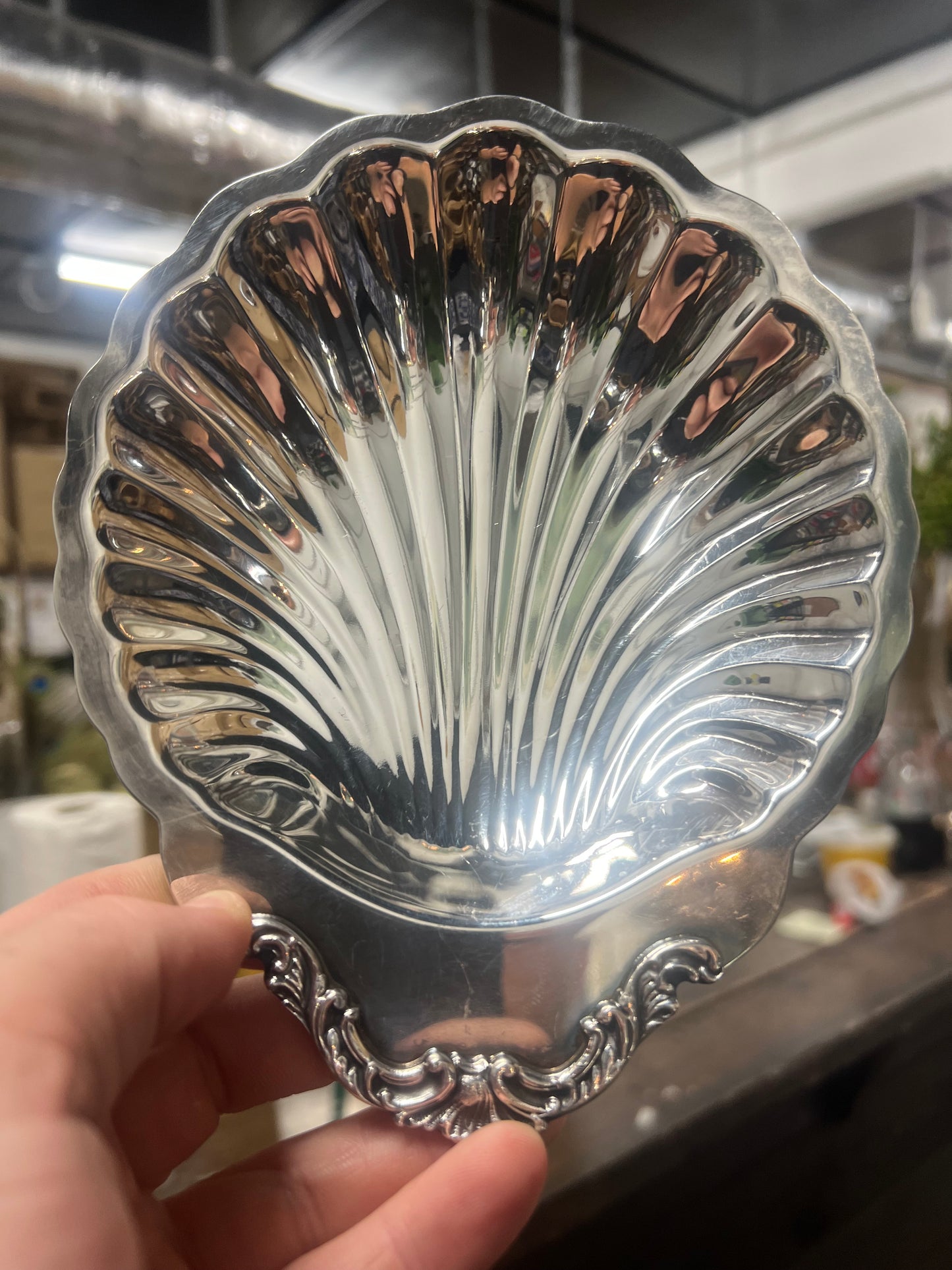 Vintage silver plated baptismal shell 4