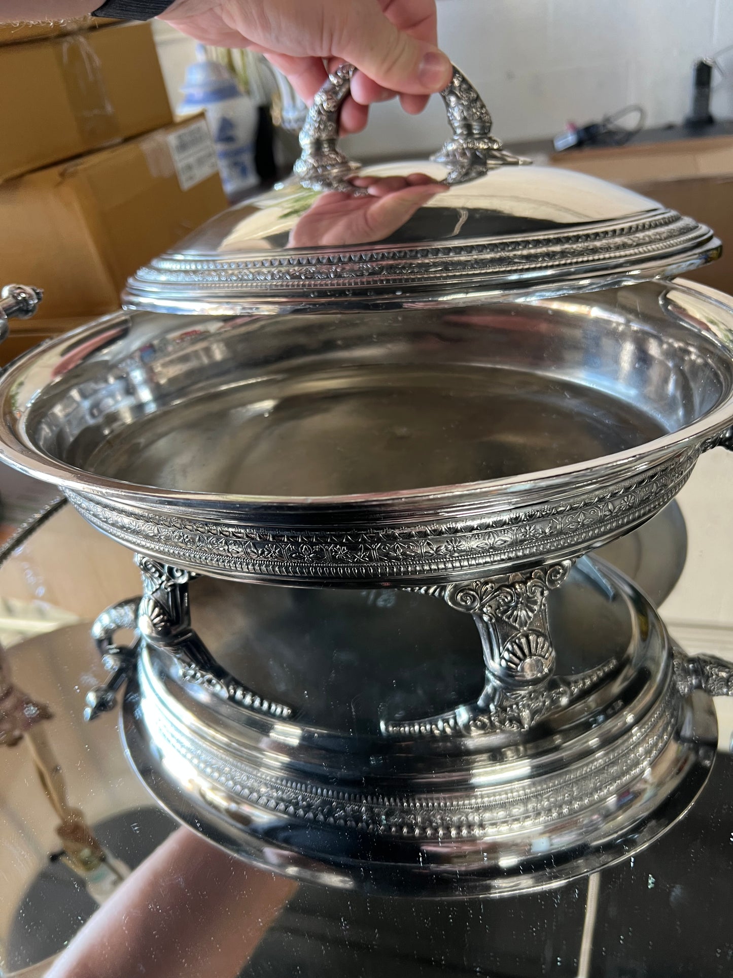 Vintage Silver-Plated Casserole Dish