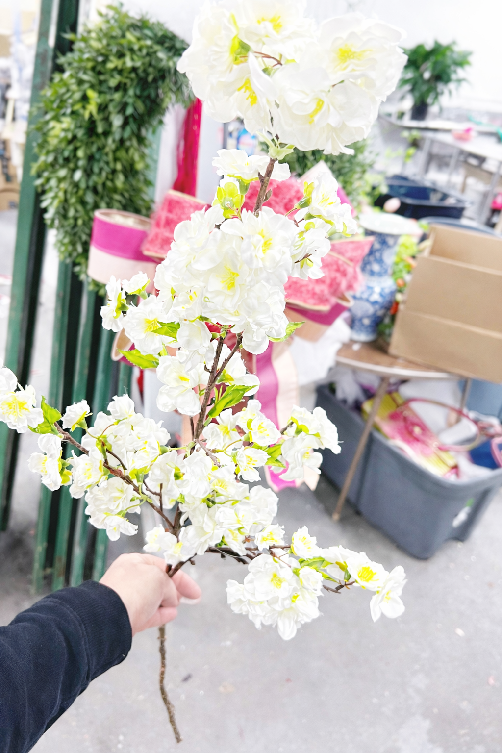 White Cherry Blossom Branch spray