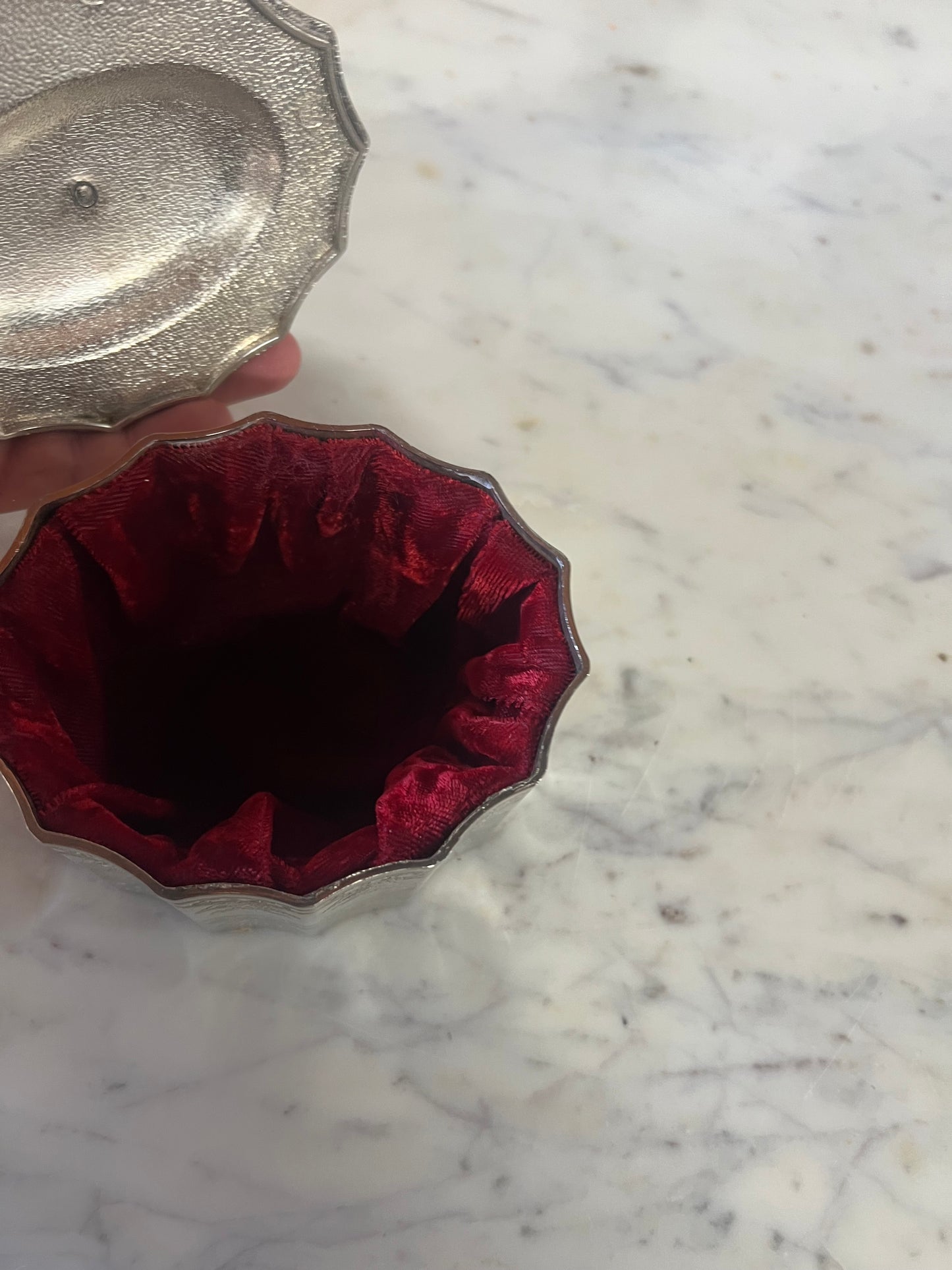 Vintage Silver-Plated Velvet Lined Jewelry/Trinket Box