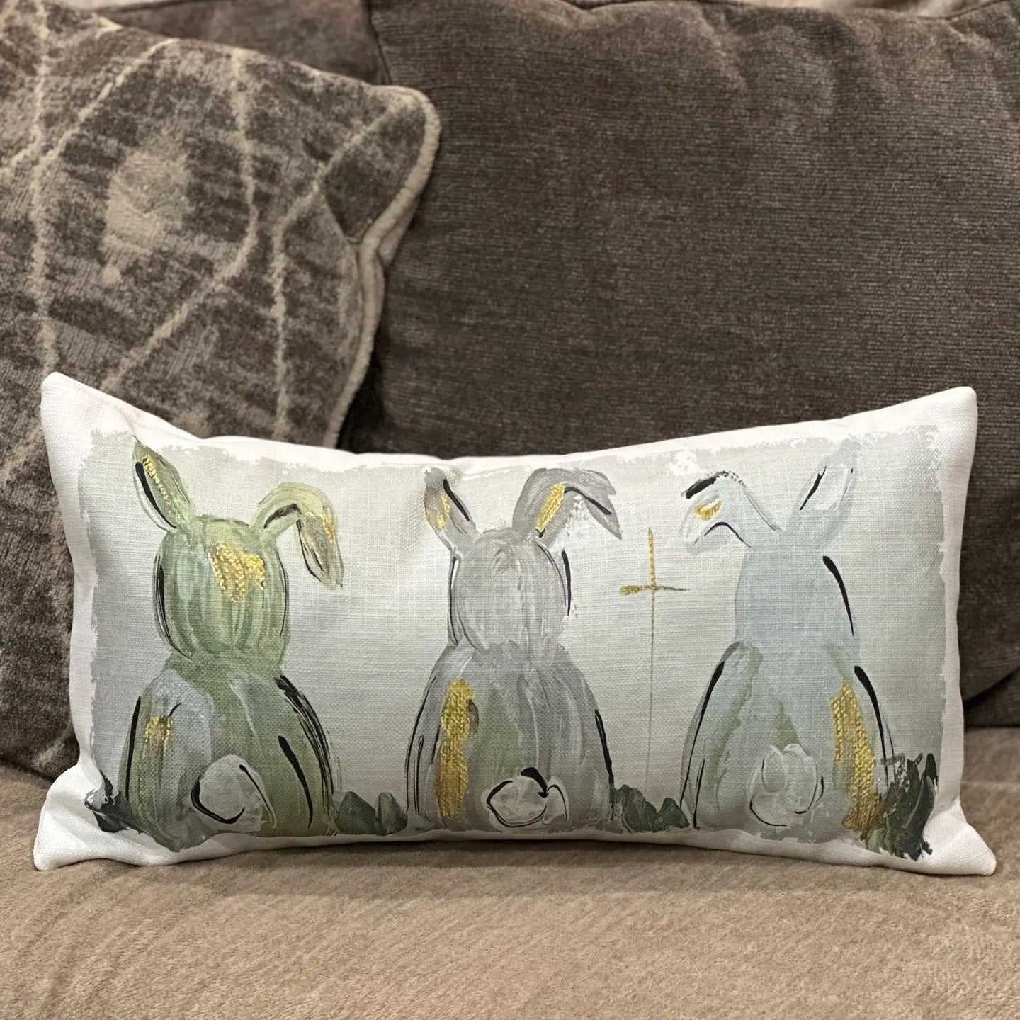 Trio Bunny Lumbar Pillow