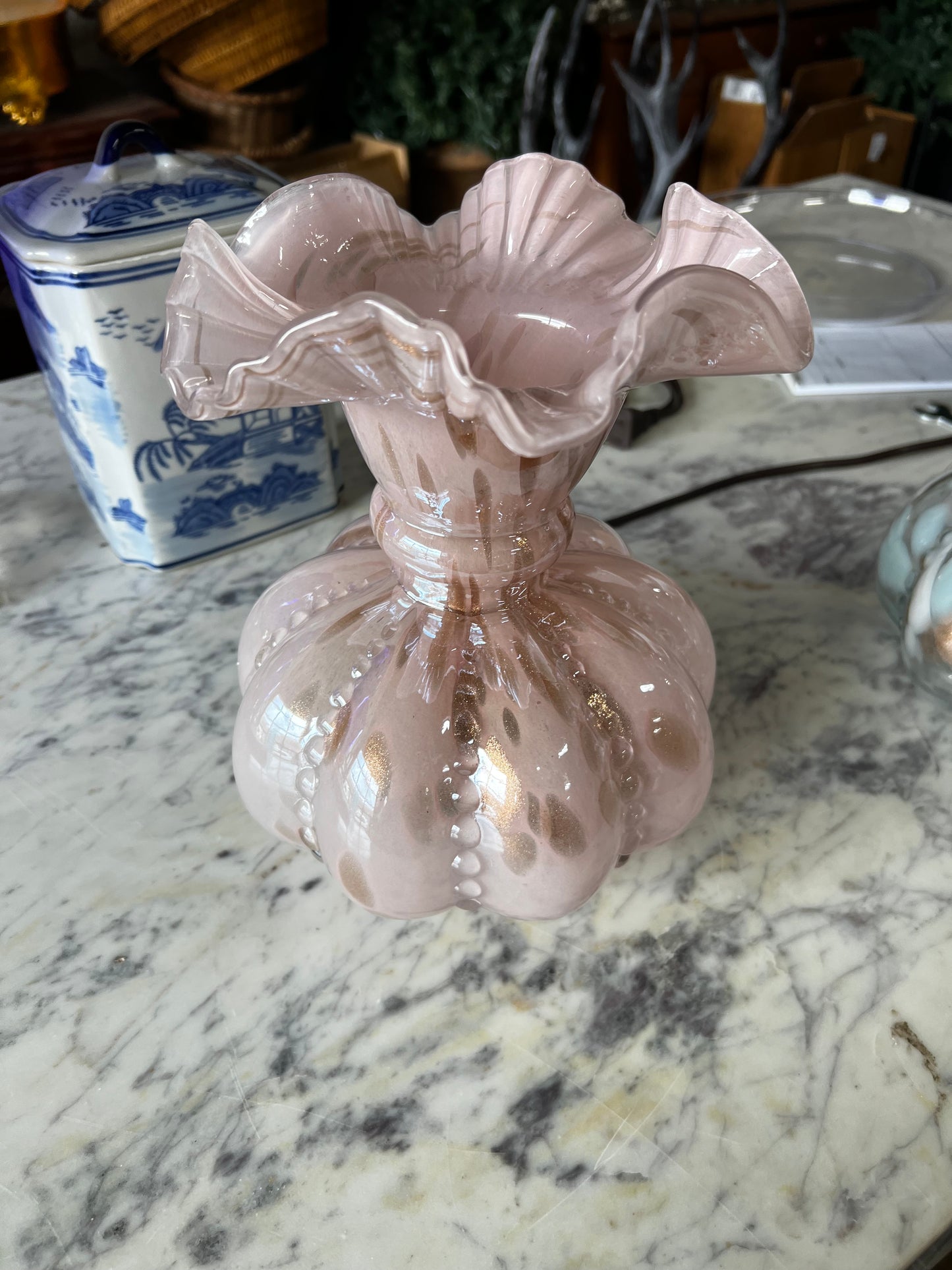 Light Pink Ruffled Vase
