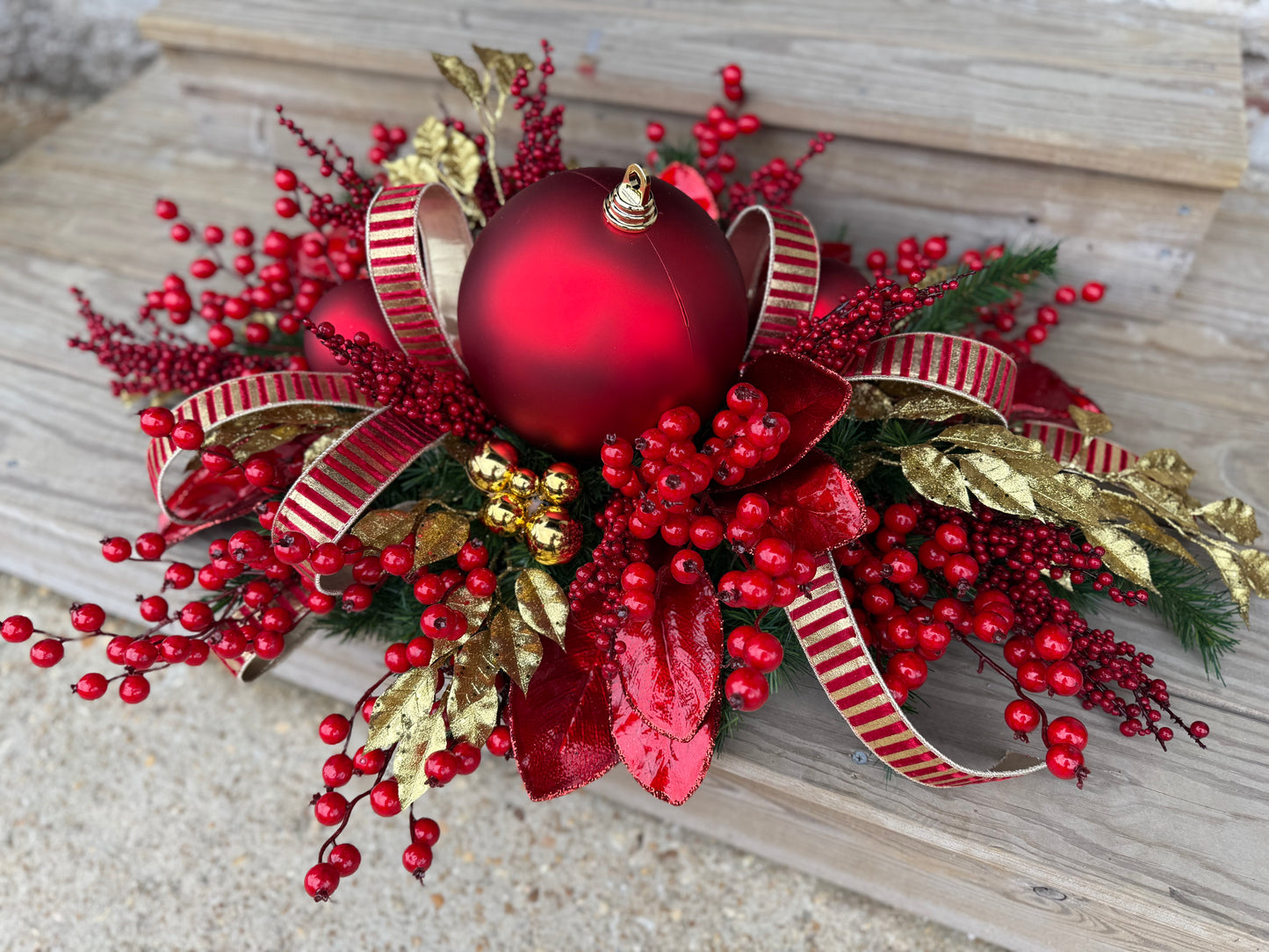 Crimson Gold Splendor Centerpiece