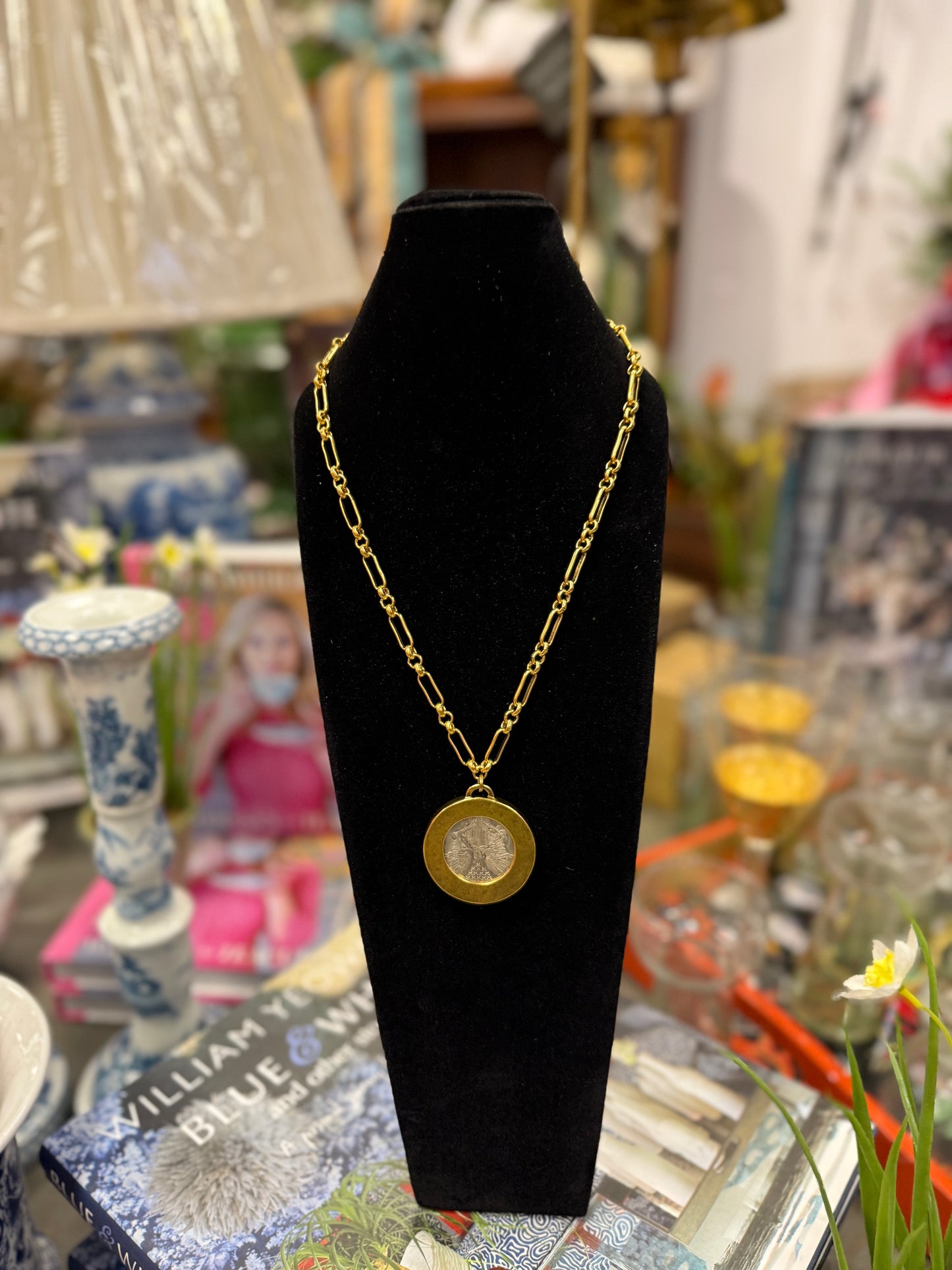 Gold Coin Necklace Reversible