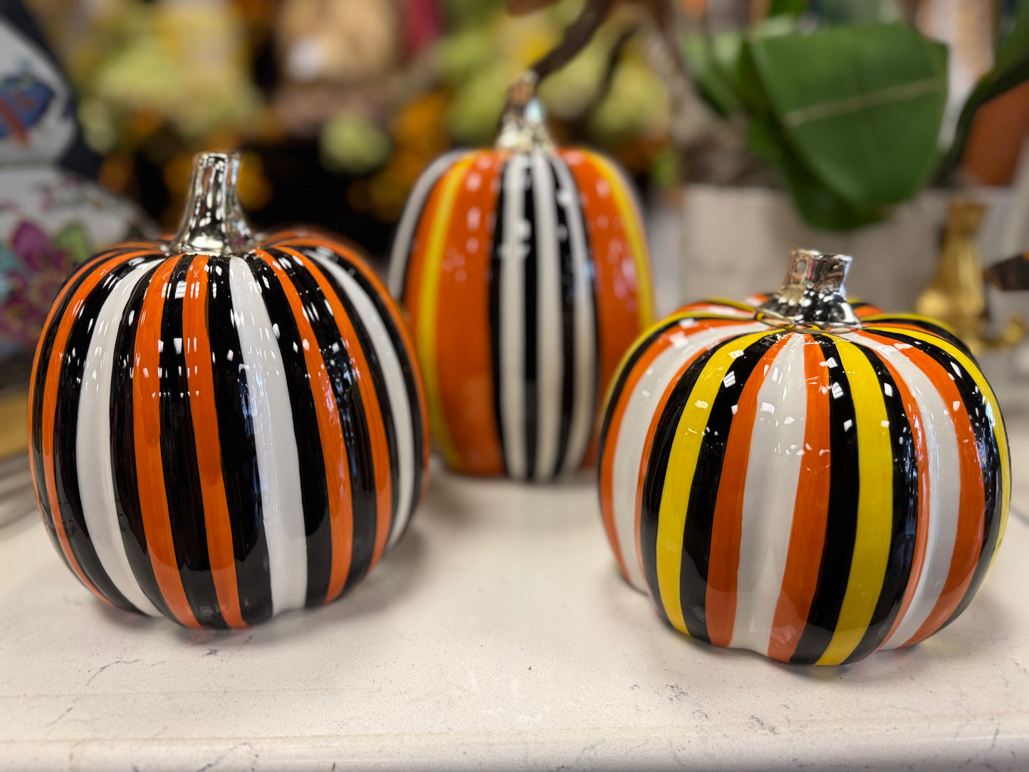 SET of 3 Porcelain Pumpkins