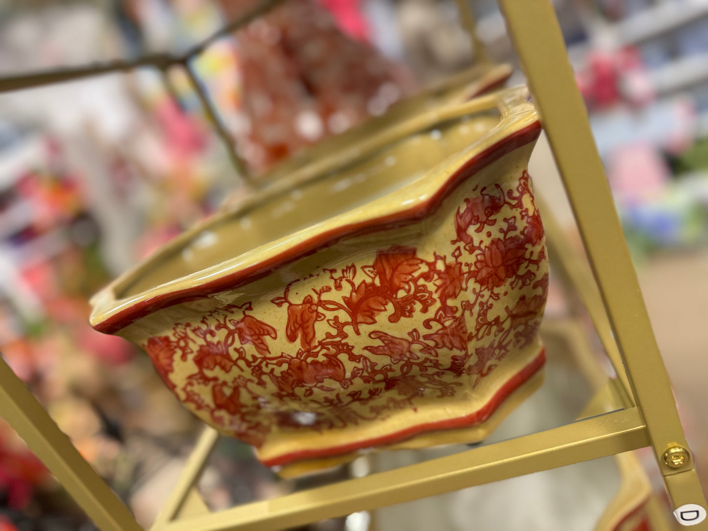 11” Coral Chinoiserie Planter