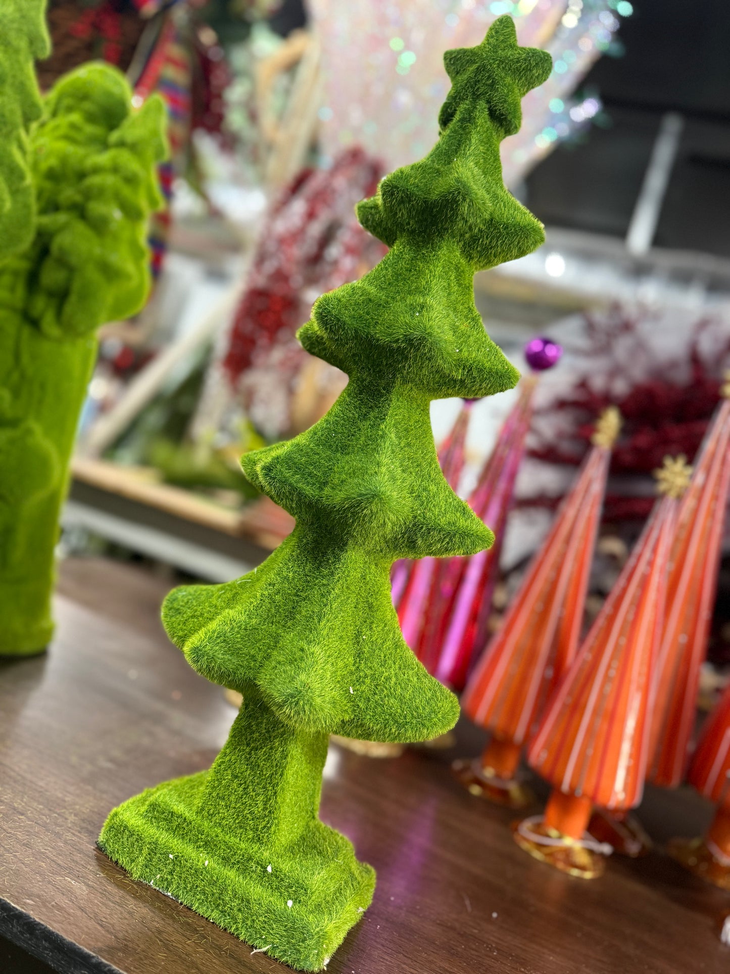 22” Green Flocked Tree
