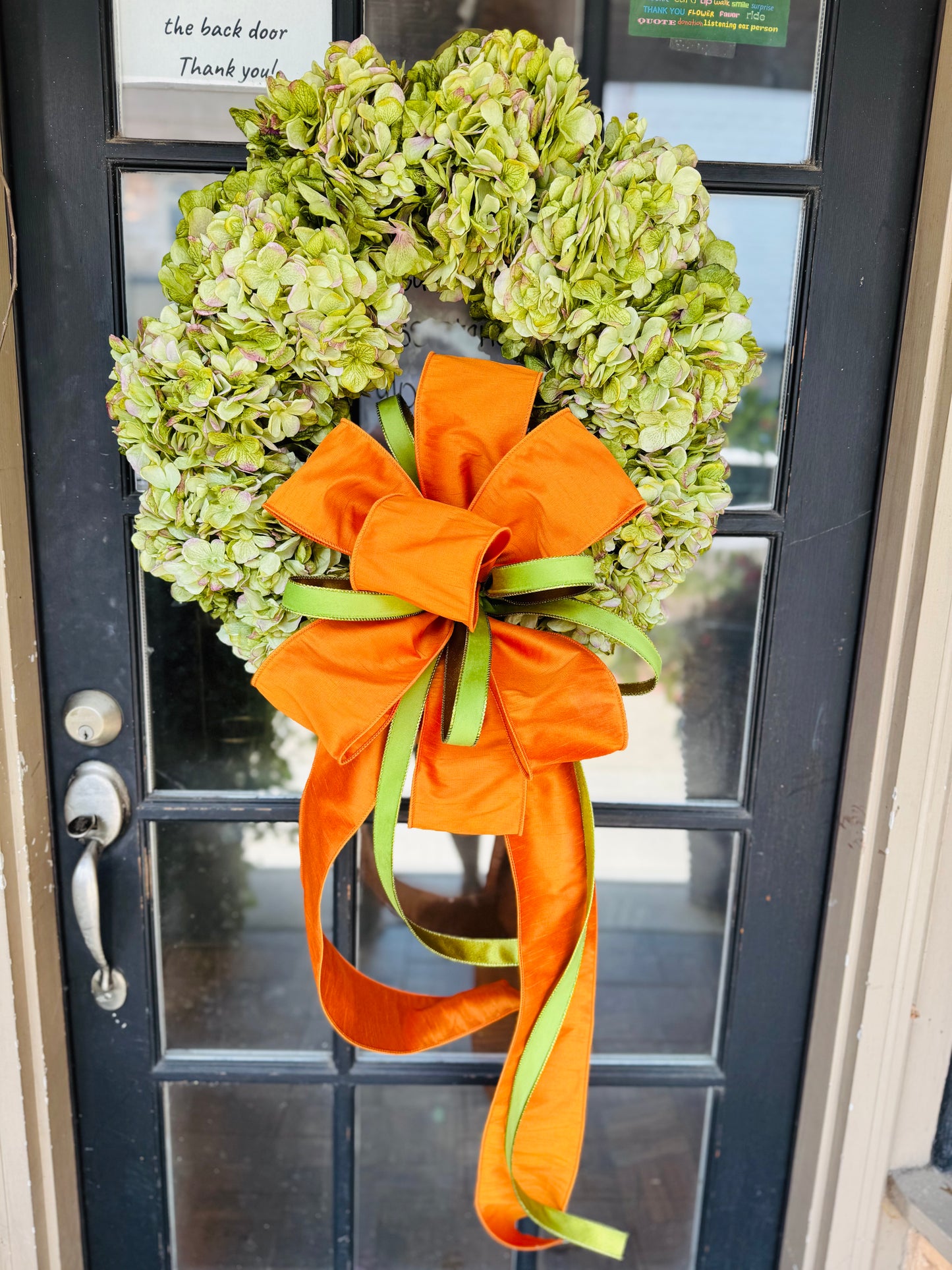 24” Fall Antique Hydrangea Wreath with Bow
