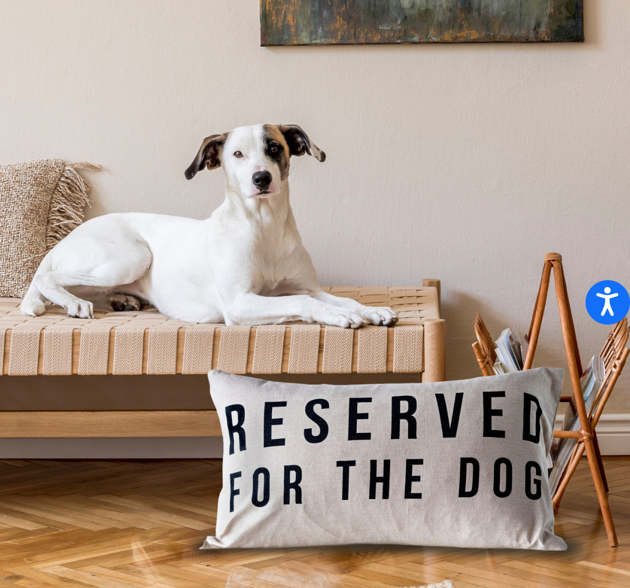 “Reserved for the dog” Lumbar Pillow
