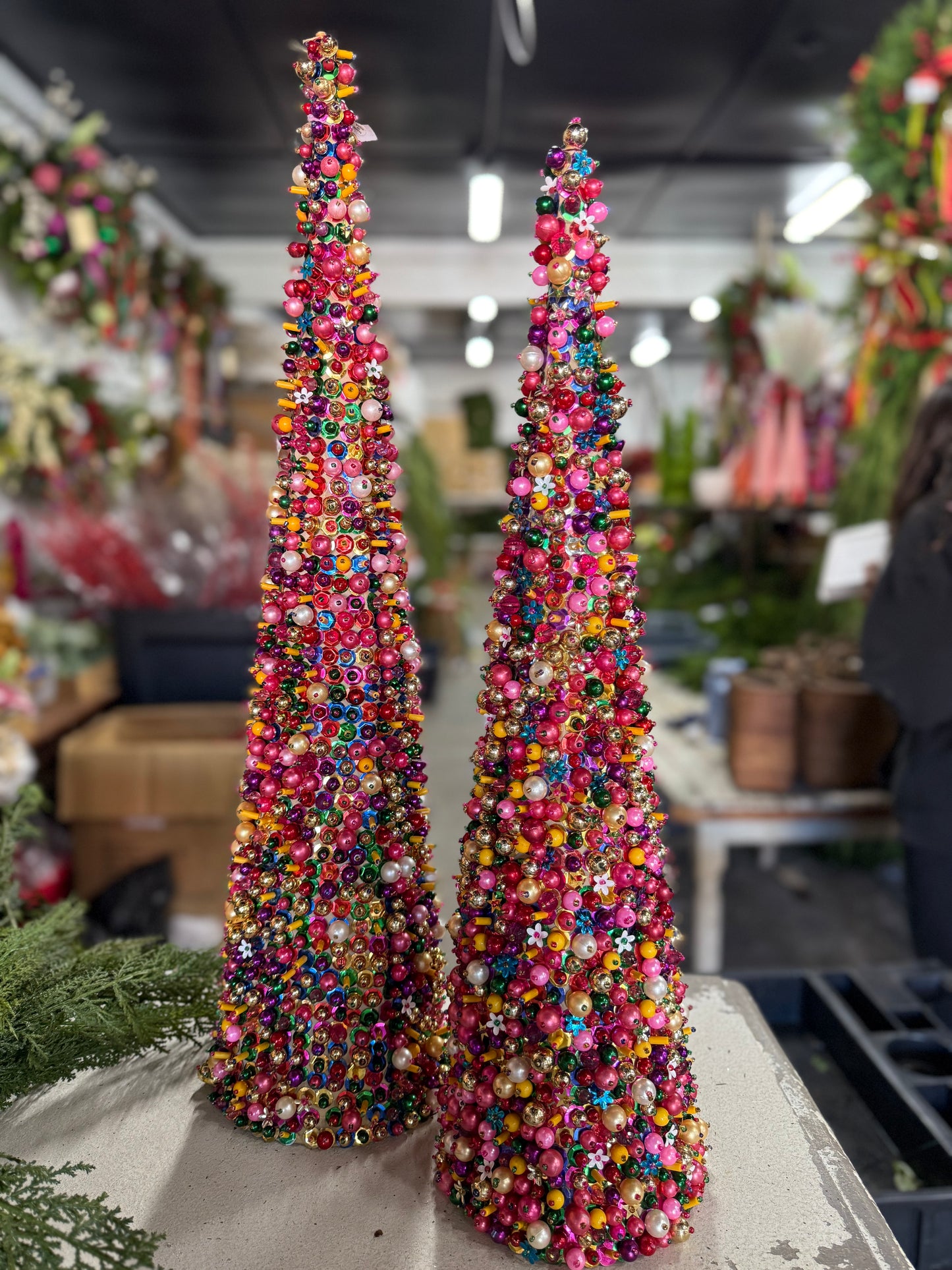 Set of 2 Beaded Trees