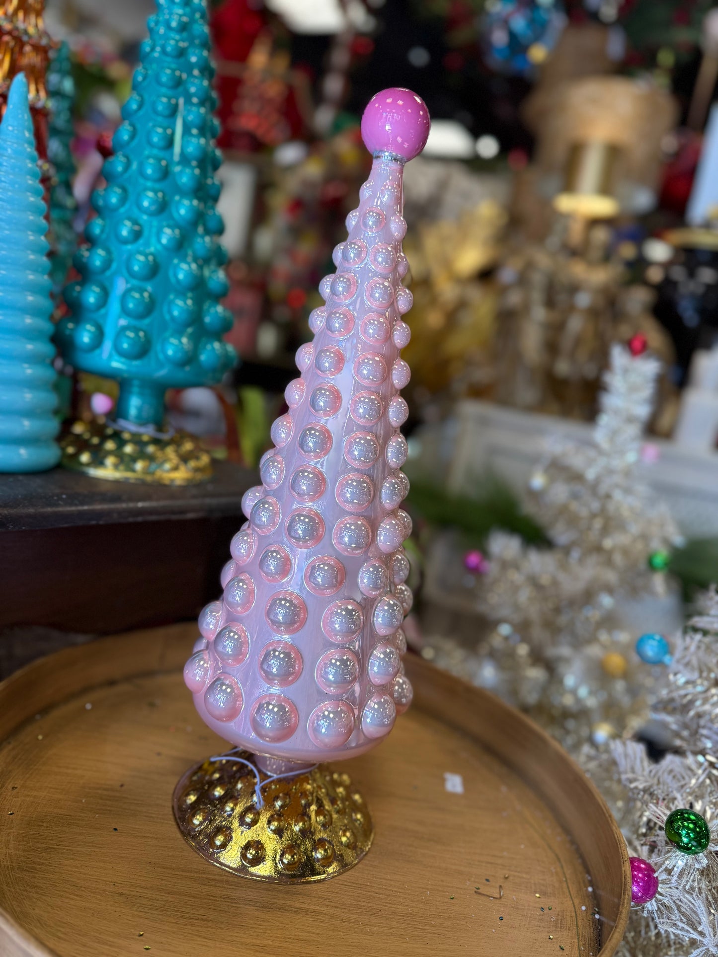 18” Glass Tree - Light Pink