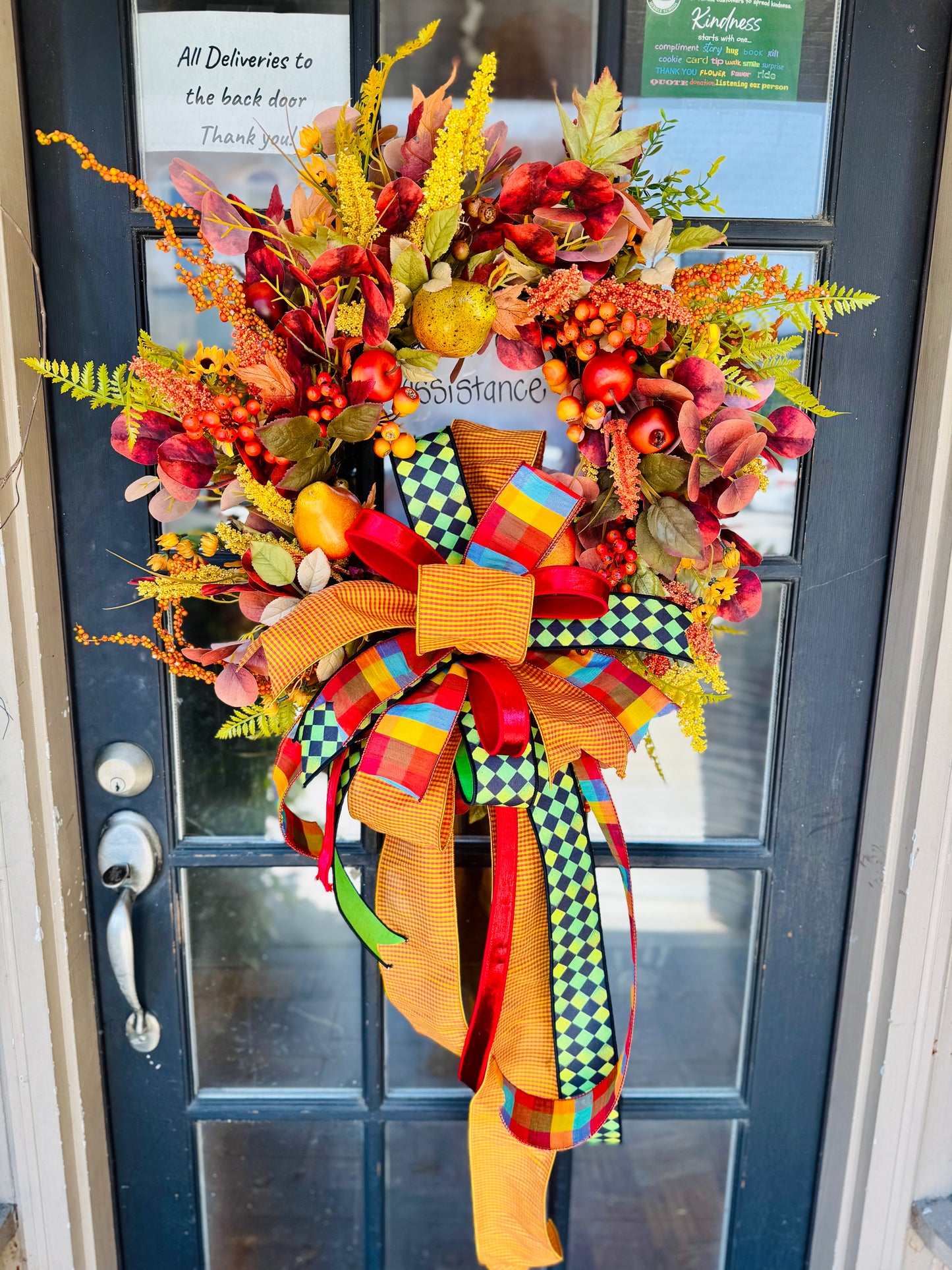 26” Oak Leaf & Fruit Wreath with Bow