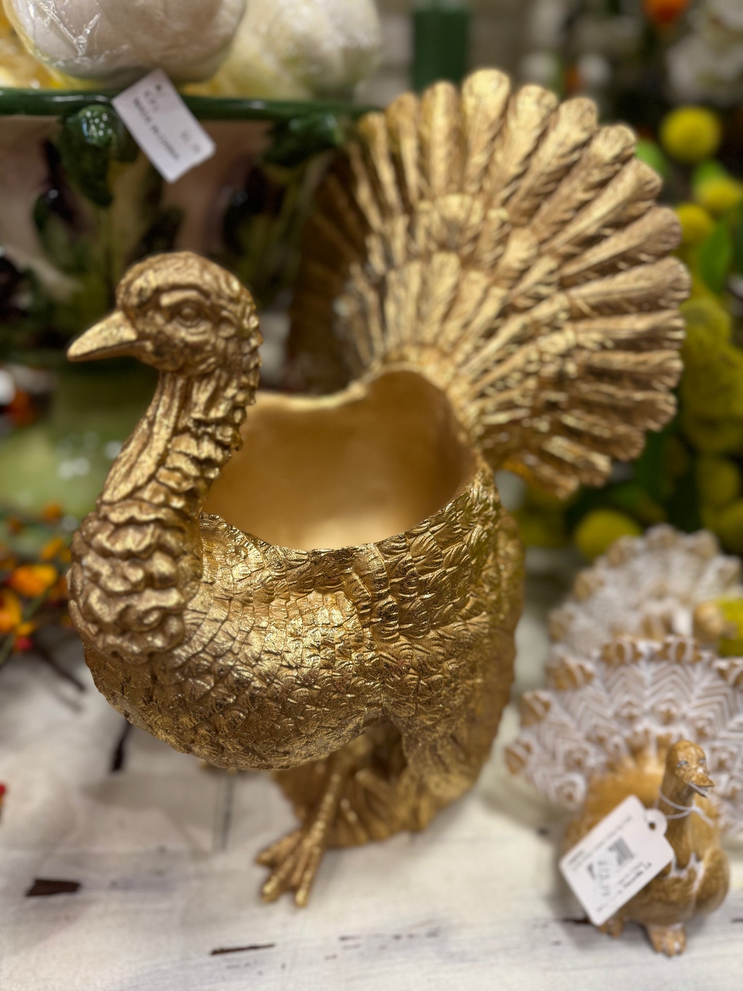 13.5” Gold Resin Turkey