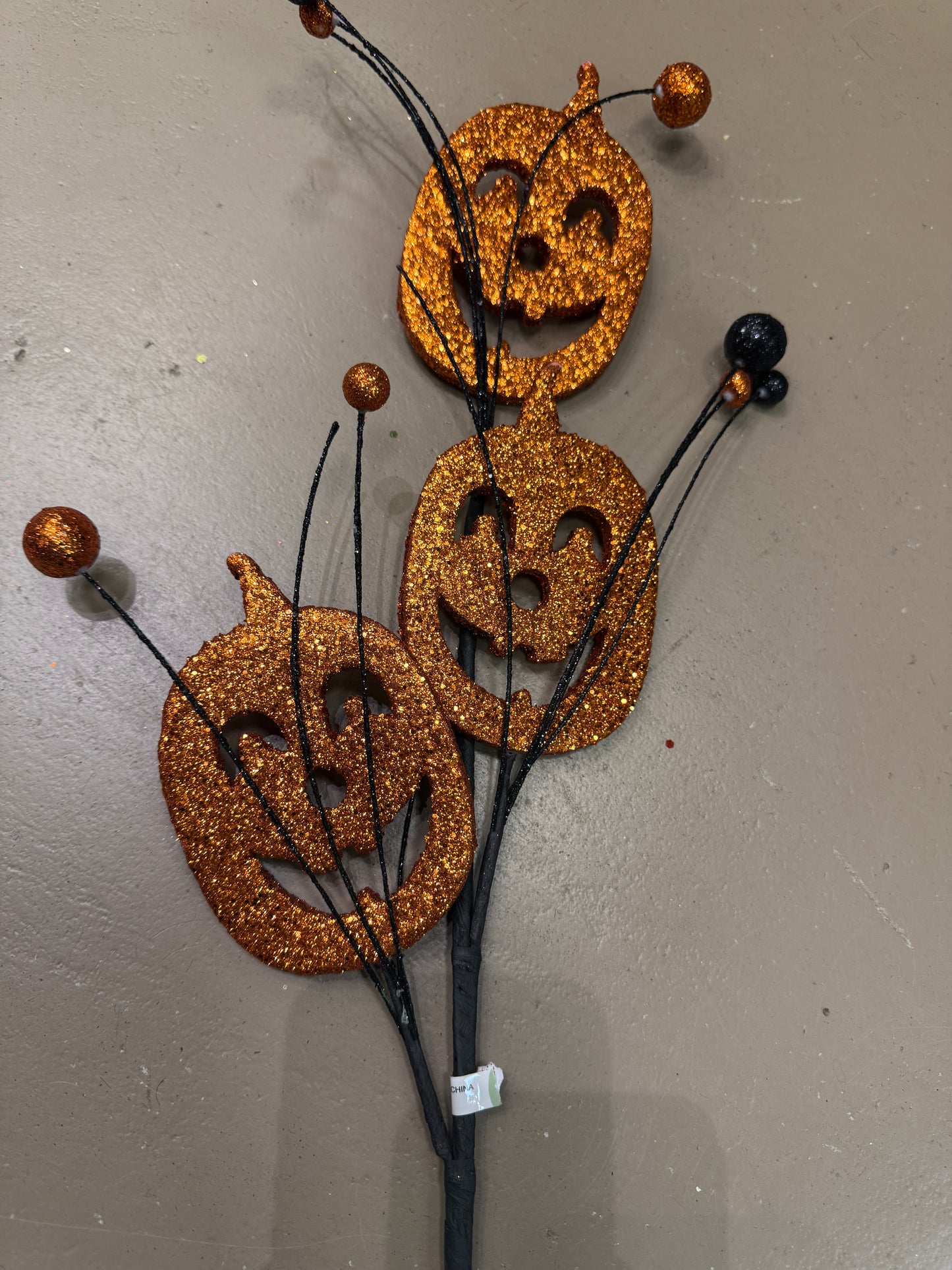 28” Glitter Jack O Lantern Pick