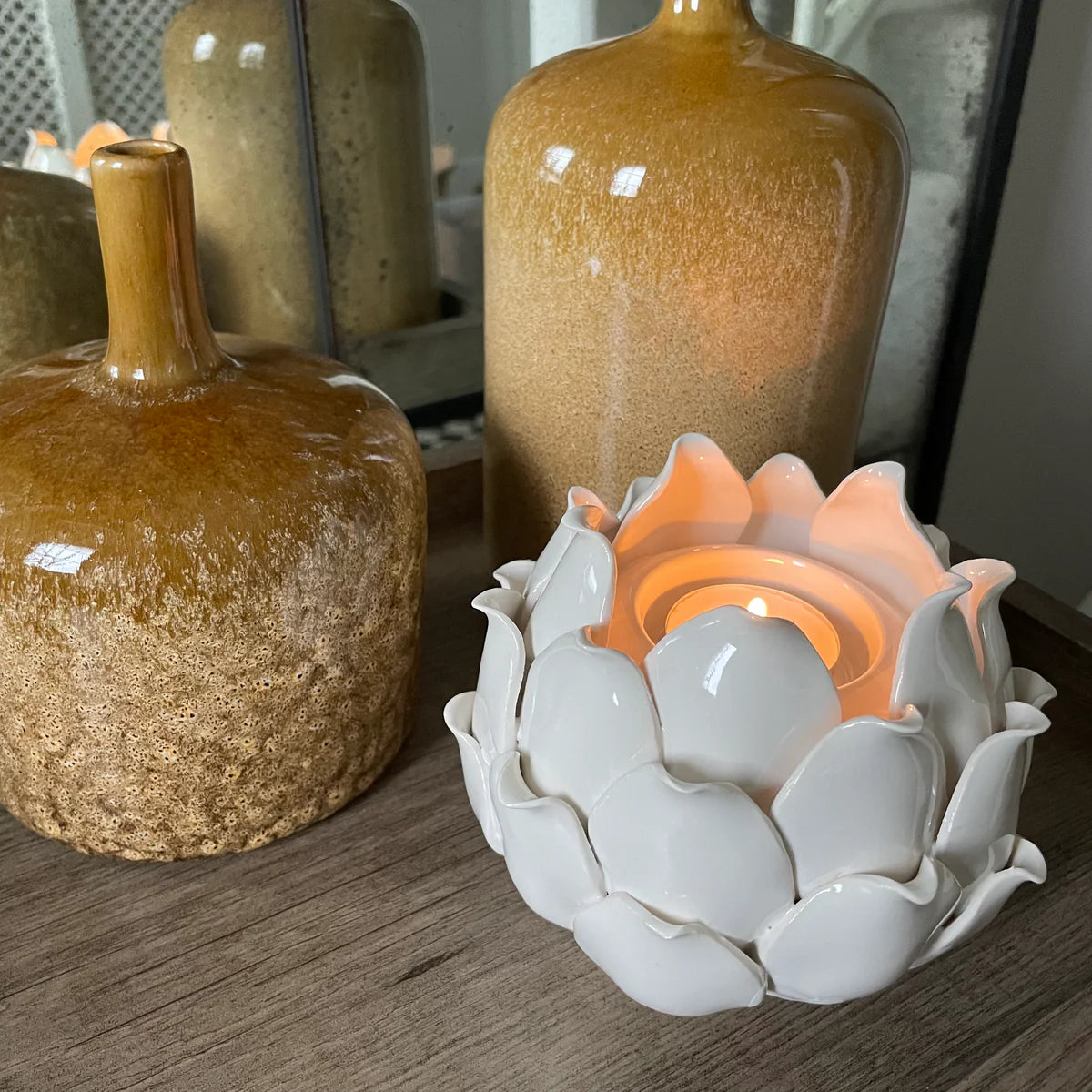 Artichoke Candle Holder 5”
