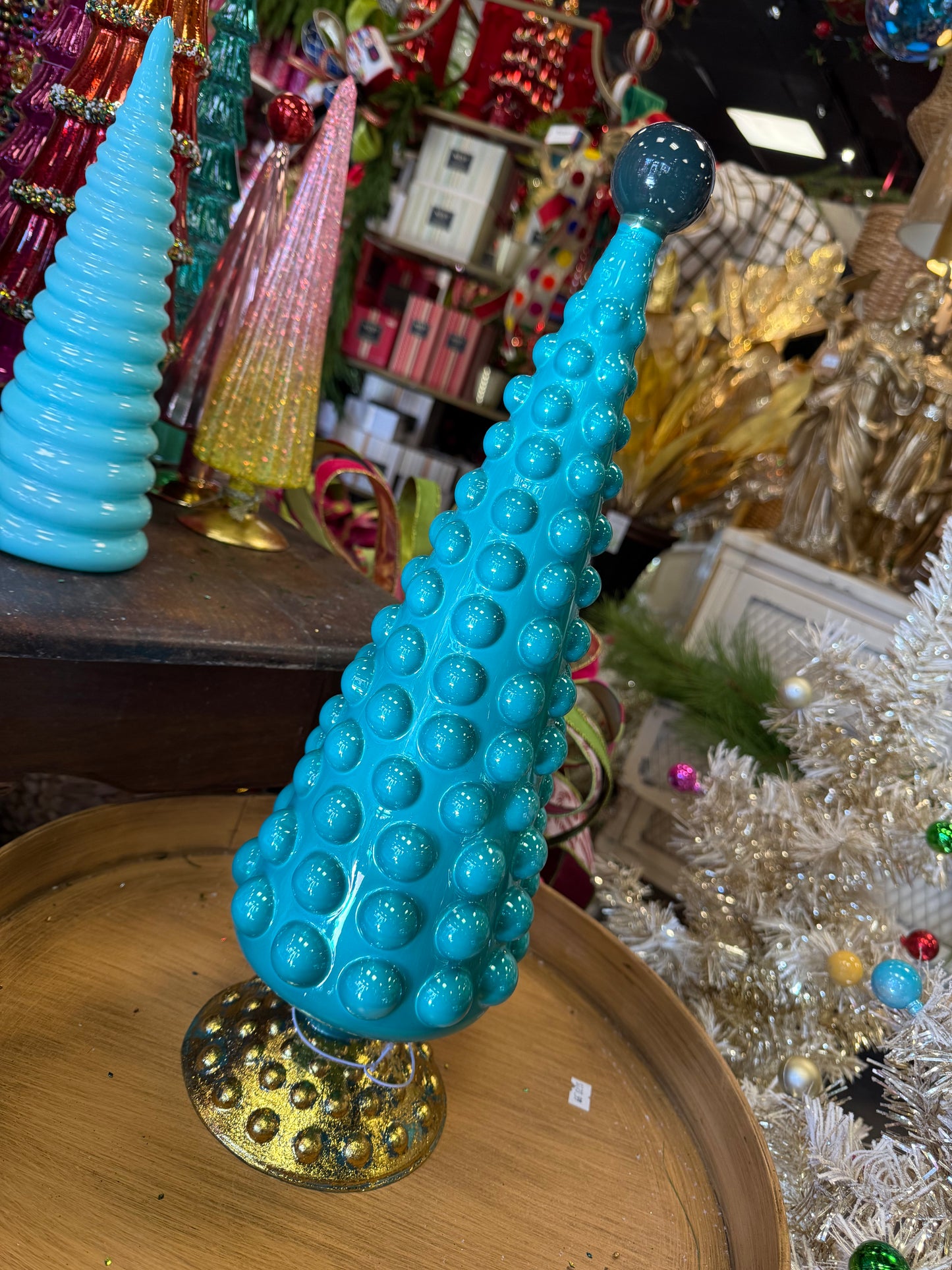 18” Glass Tree - Teal