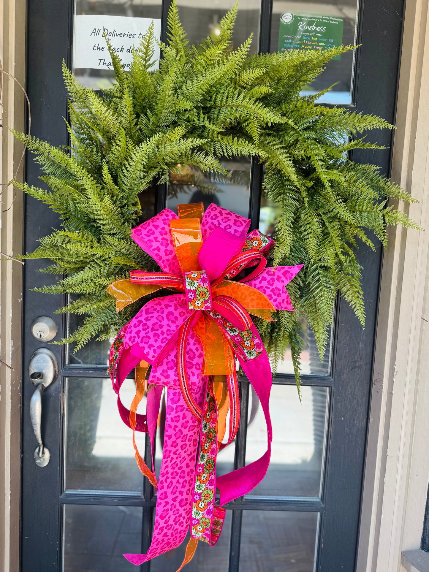 Fern Wreath with Hot Bow 34"