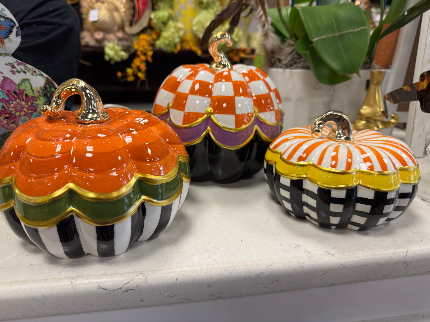 SET of 3 Porcelain Pumpkins