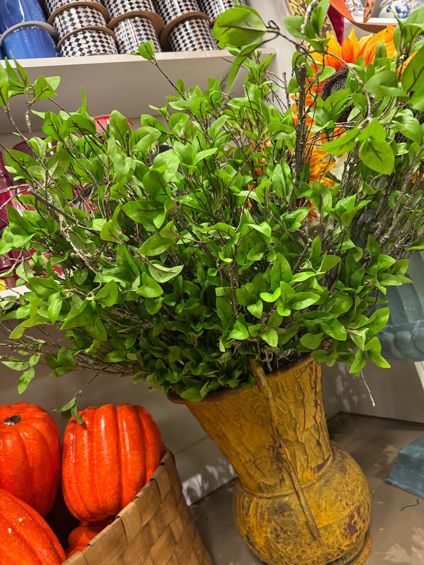 34” Twiggy Bundle With Green Leaves