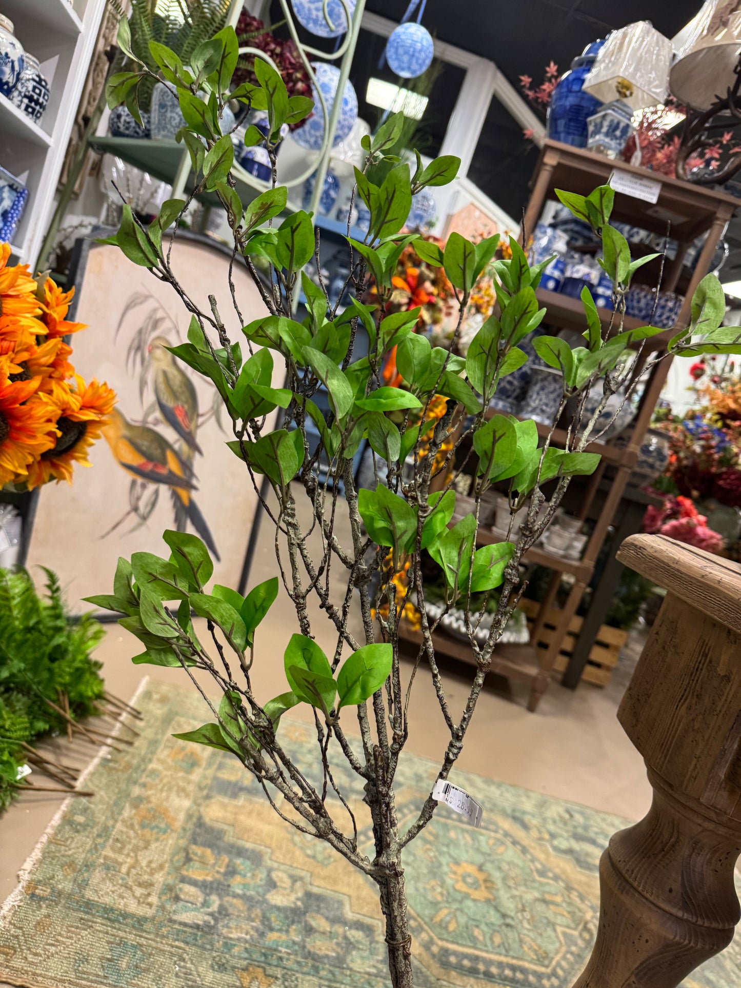 34” Twiggy Bundle With Green Leaves