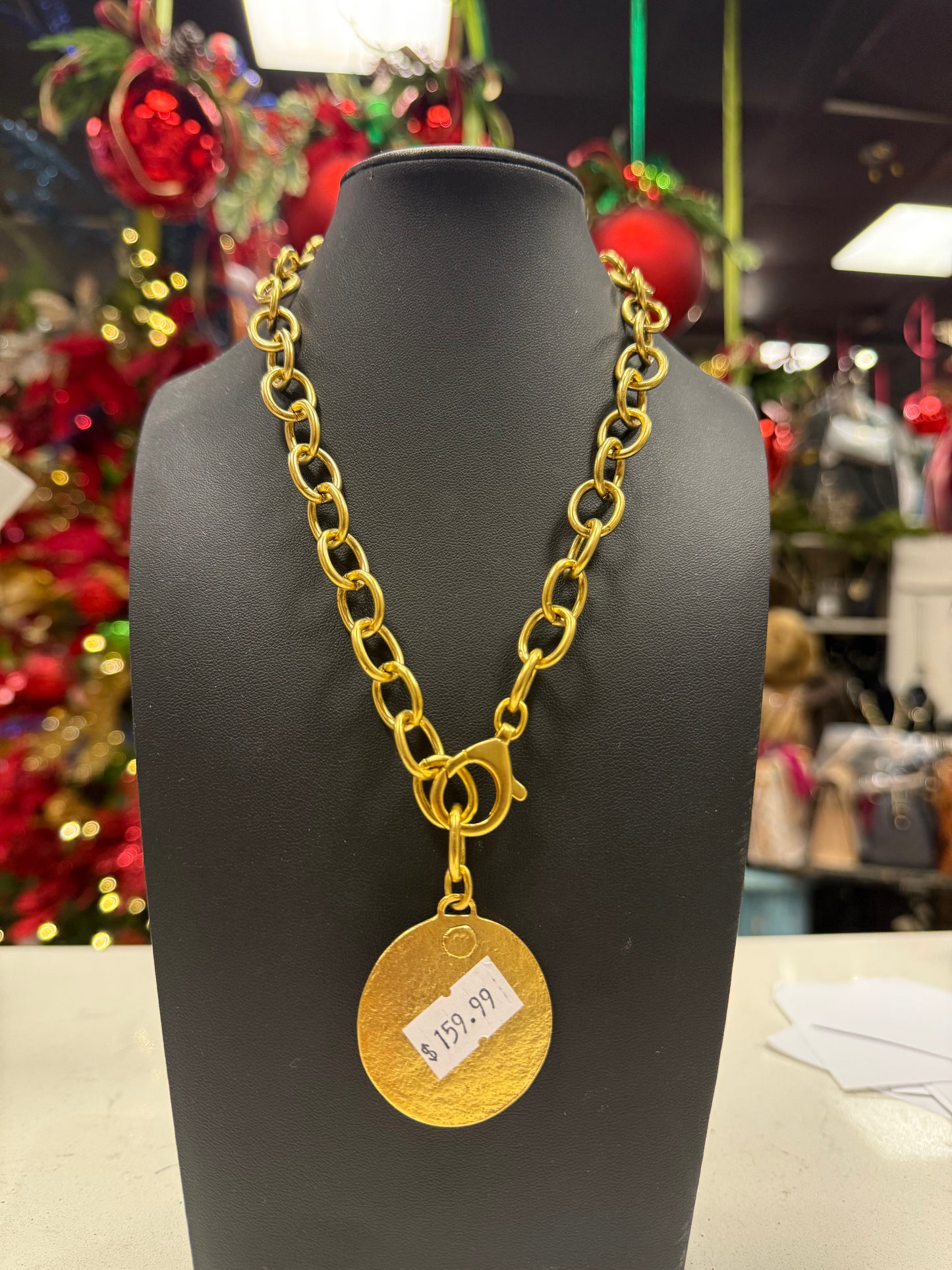Gold Majesty Coin Statement Necklace