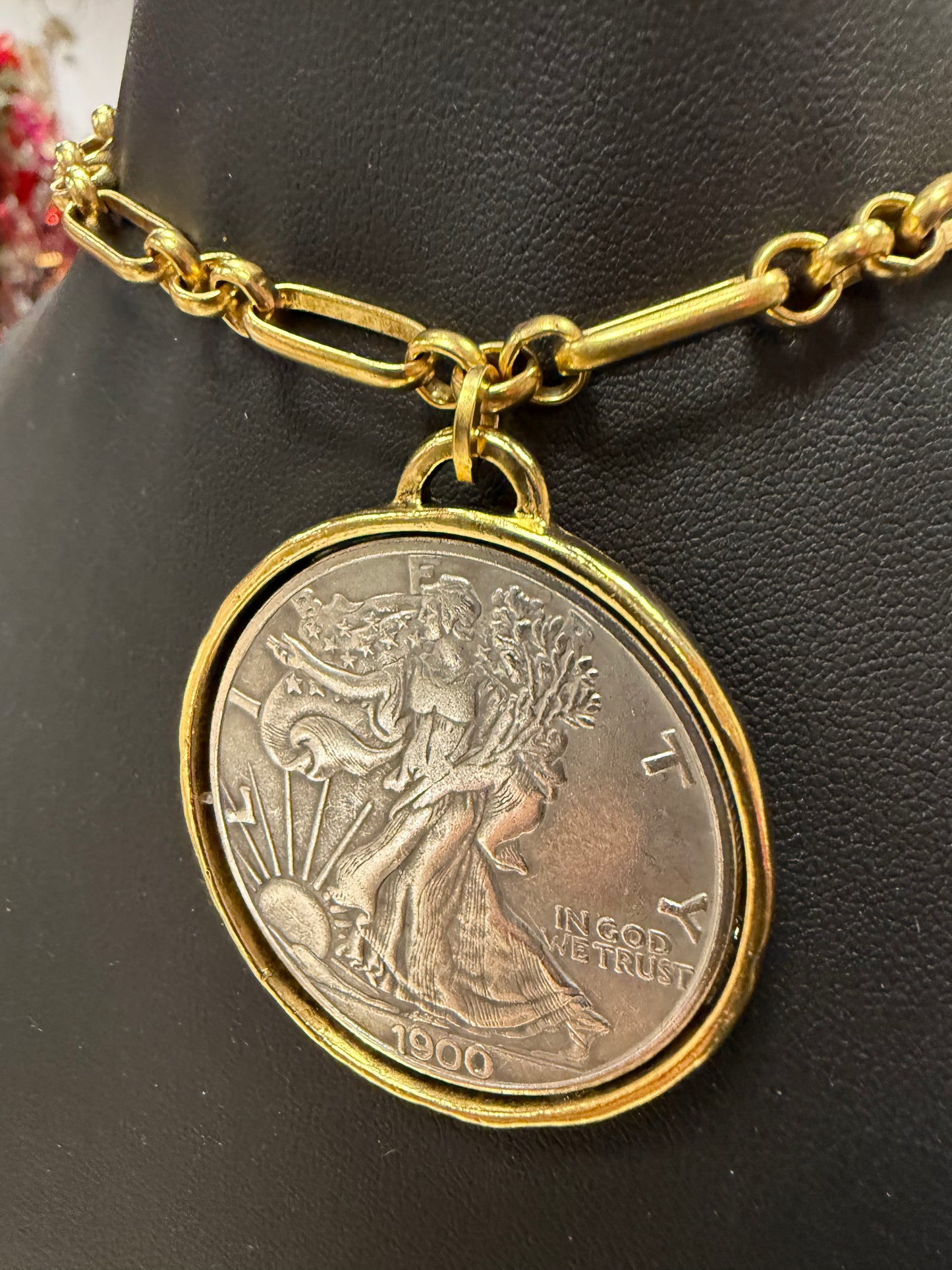 Gold Silver Coin Necklace
