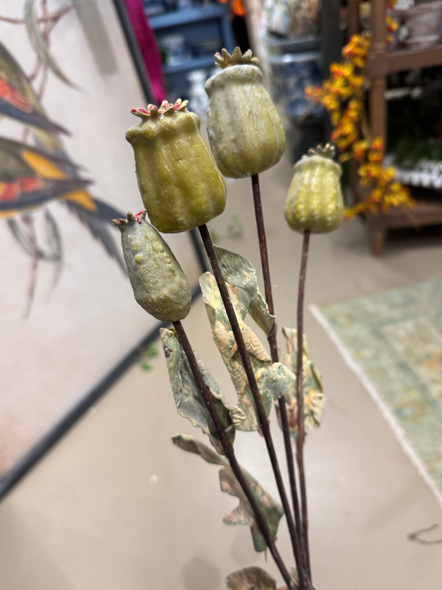 24” Poppy Spray