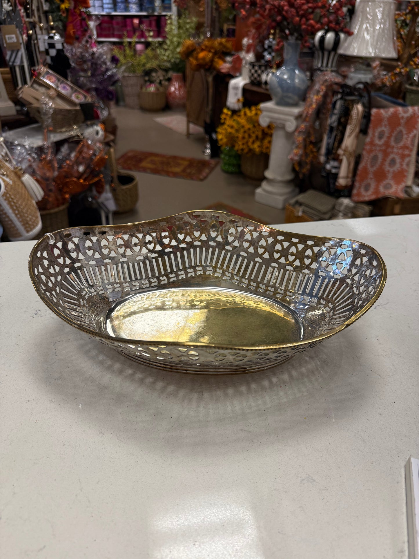 Antique Silver Plated Bread Bowl