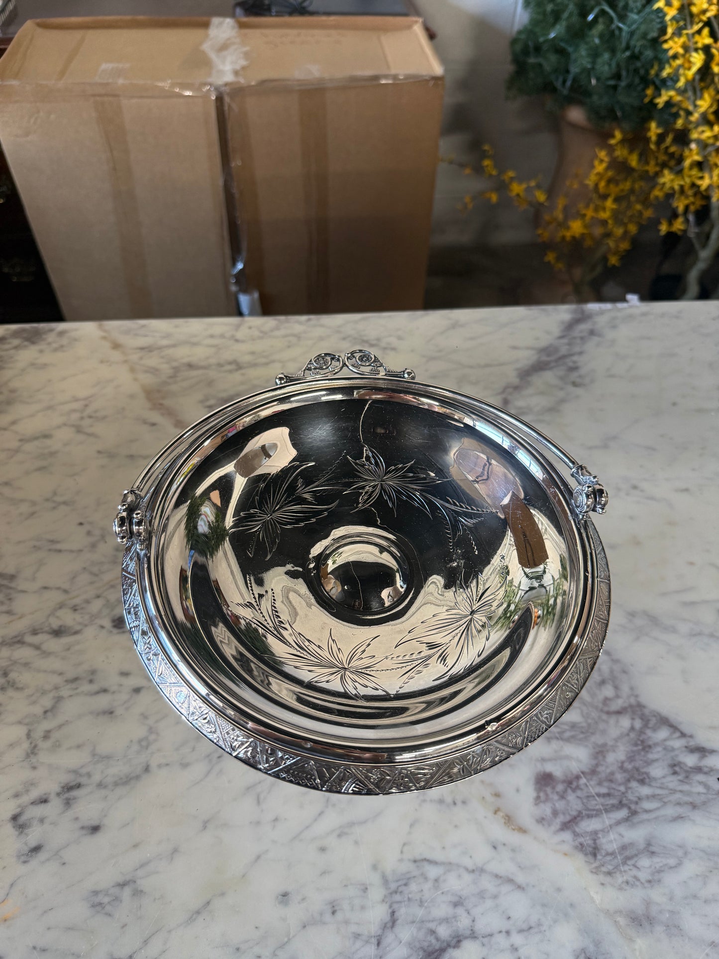 Vintage Silver Plated Bridal Basket