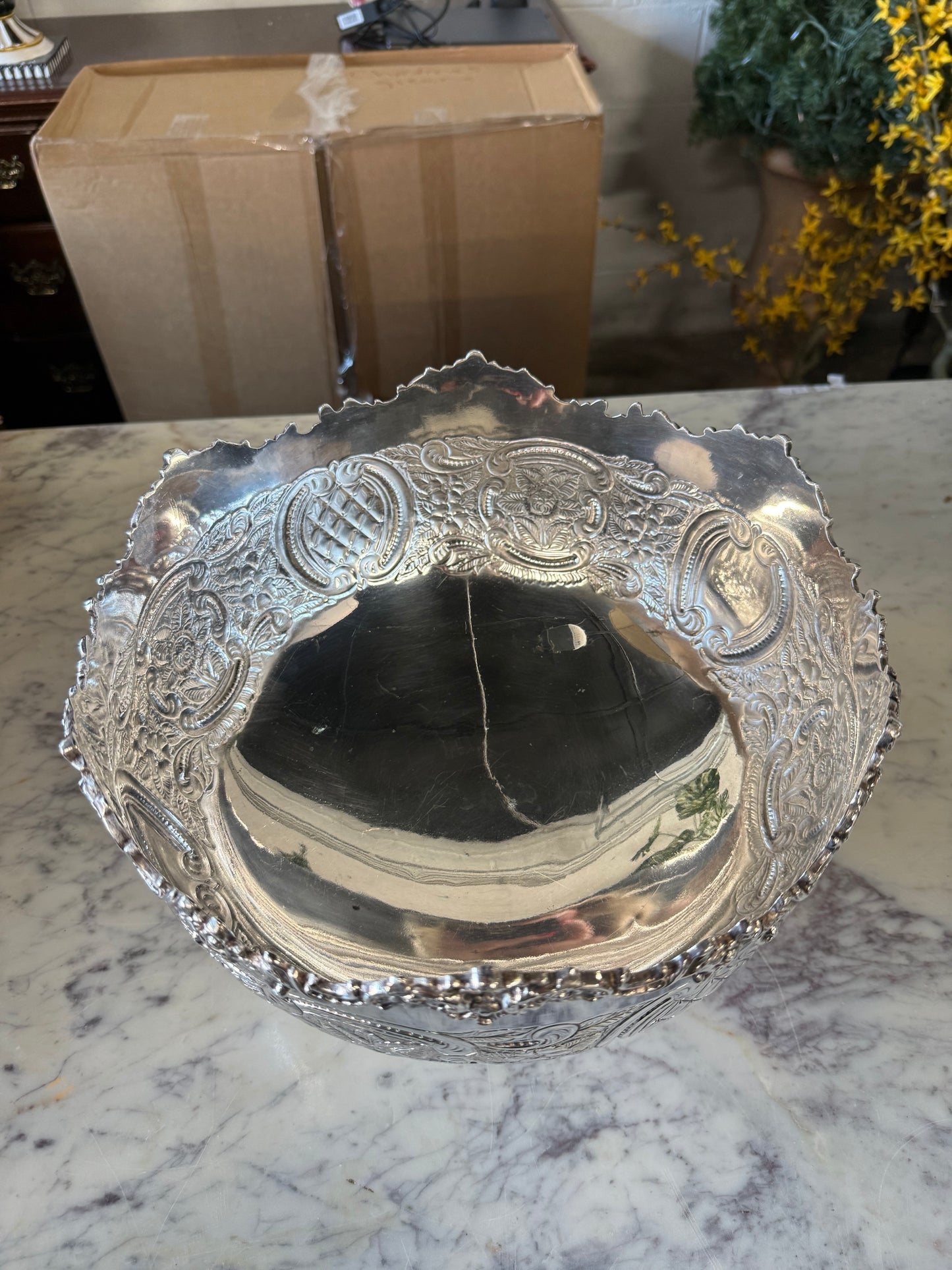 Vintage Silver Plated Punch Bowl