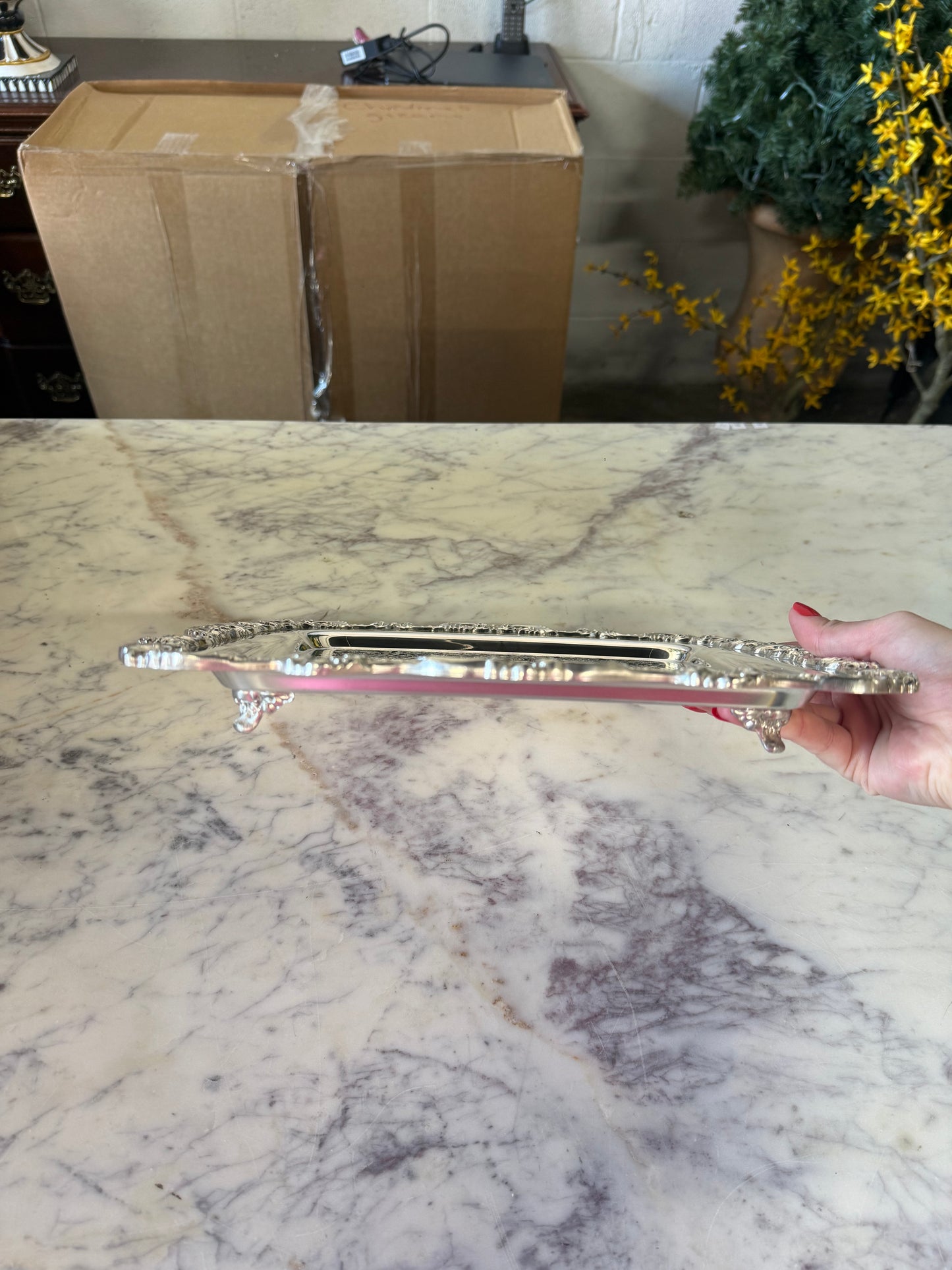 Vintage Silver Plated Poole Serving Tray