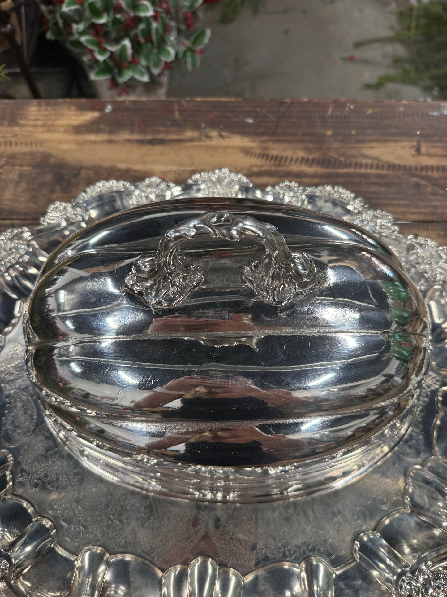 Vintage Silver Plated Meat Dome & Tray (11)